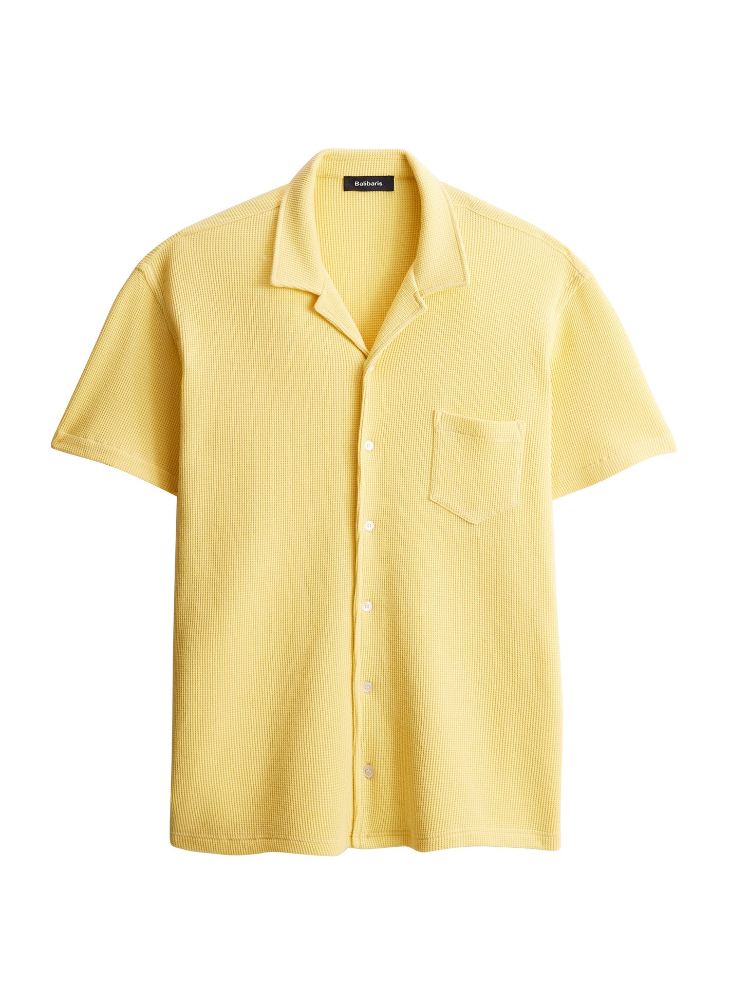 Chemise Harlem Raffia - Chemise 93% coton, 7% élasthanne jaune avec manches courtes et coupe droite – packshot