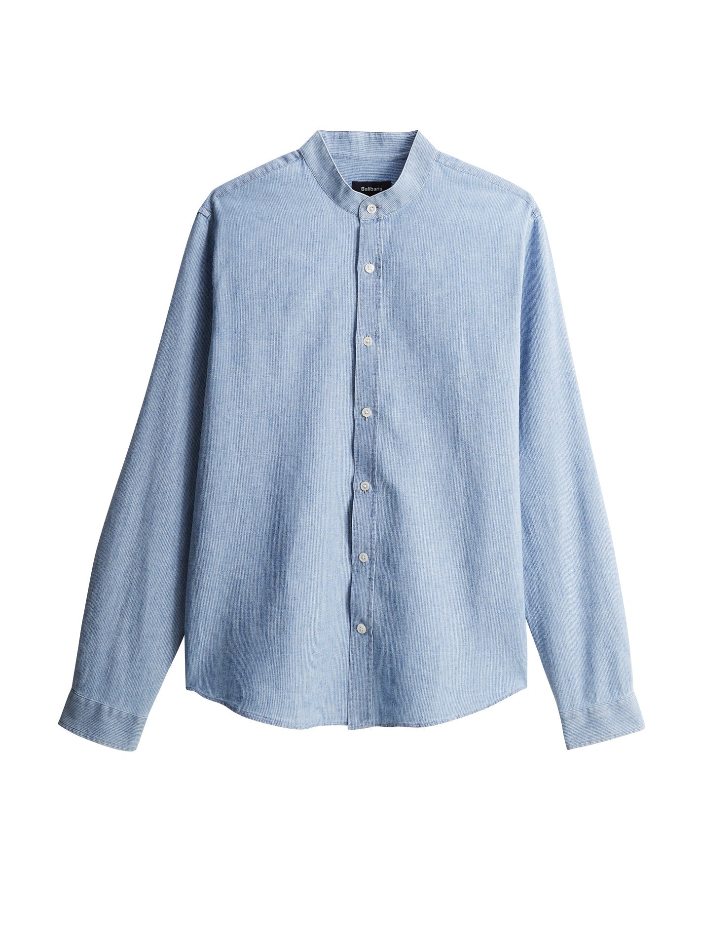 Chemise Gareth Océan/White – Chemise 55% lin, 45% coton bleues et blanches avec coupe ajustée et col officier – packshot