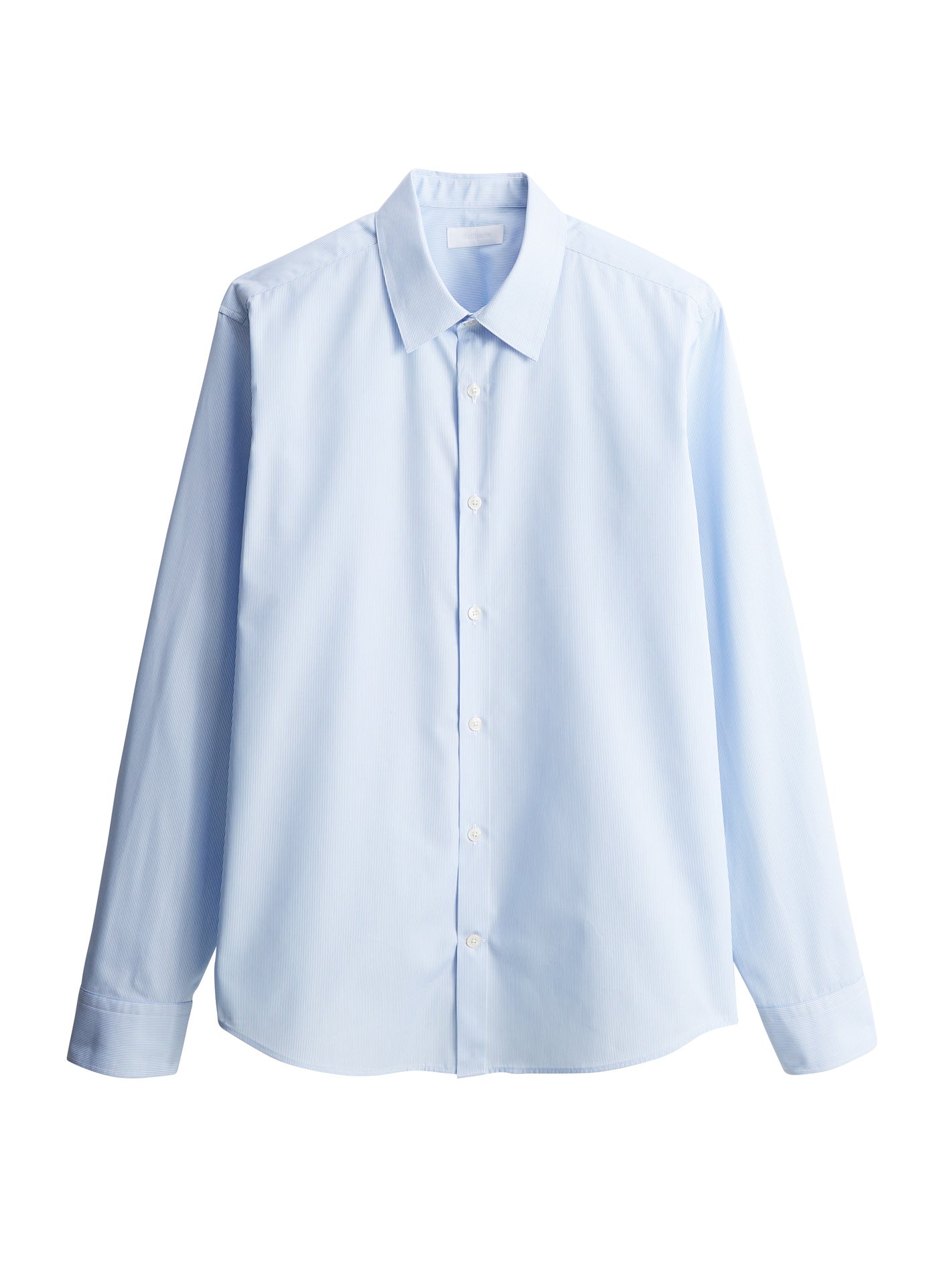 Chemise Jake White/ Ciel – Chemise rayé 100% coton bleues et blanches avec coupe semi-ajustée et col français – packshot