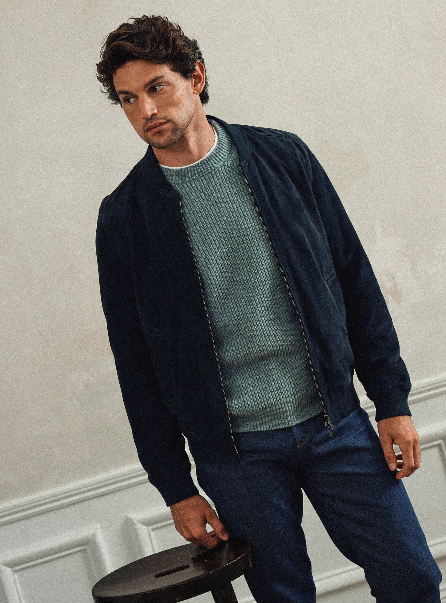 Jacket Teddy Balibaris Paolo Navy Leather Jacket Balibaris