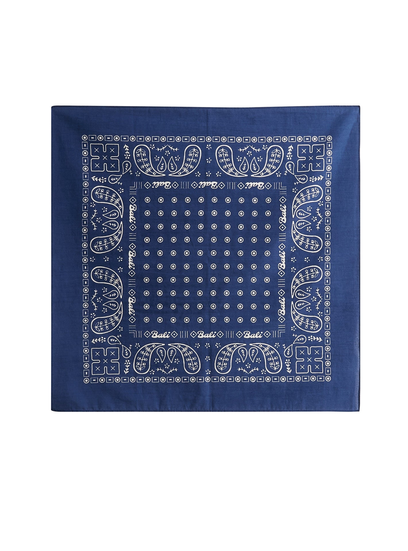 Foulard Cilian Océan – Foulard 100% coton organique bleu et imprimé Bandana – packshot