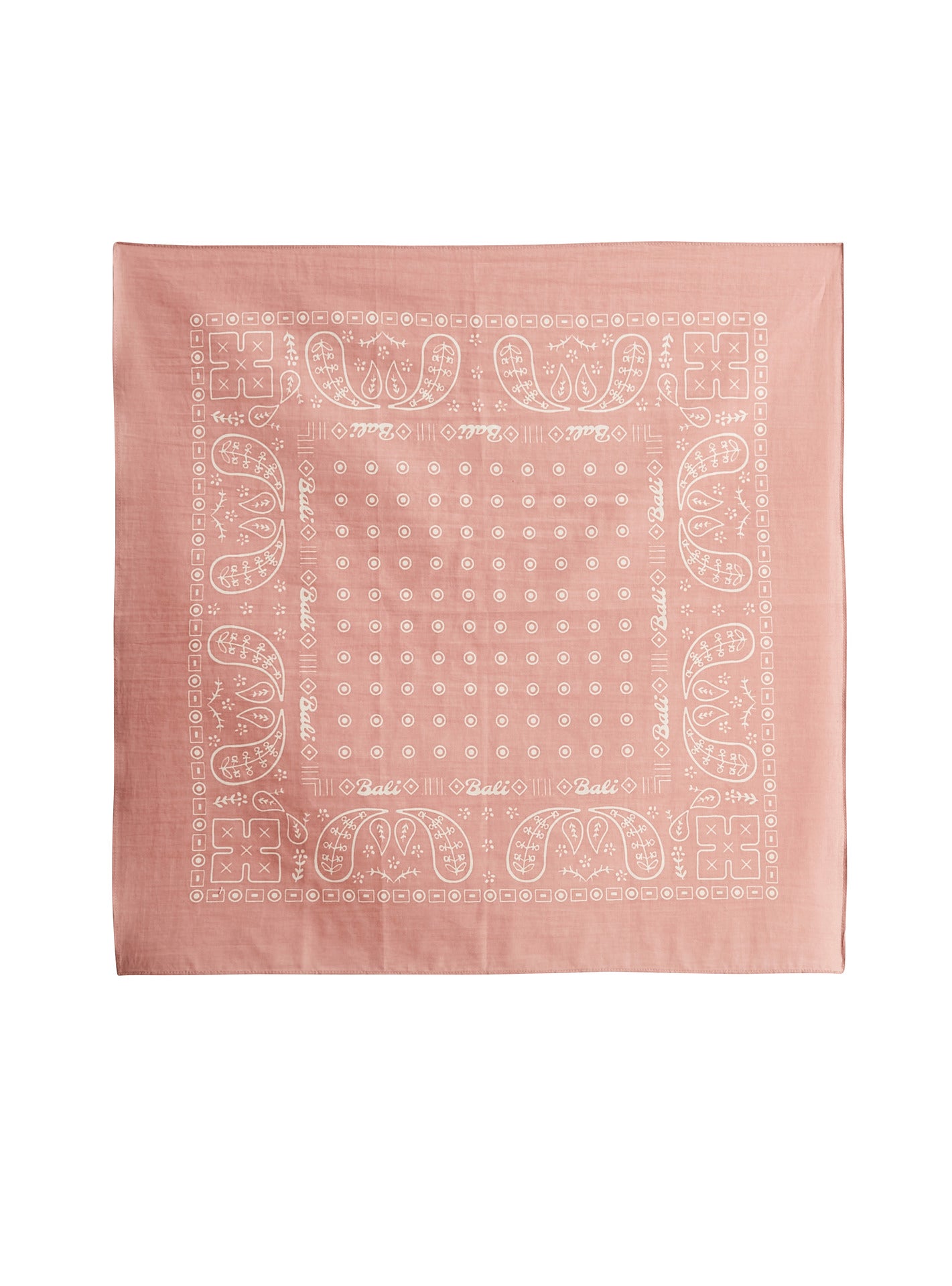 Foulard Cilian Rosette– Foulard 100% coton organique rose et imprimé Bandana – packshot