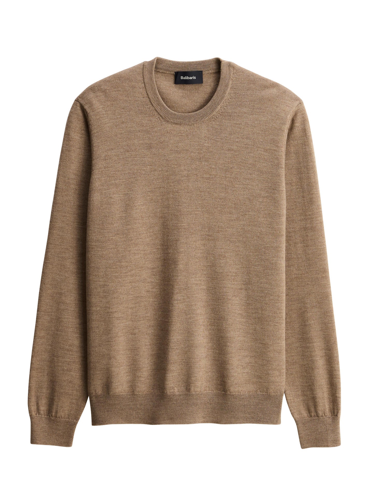 Pull Noliti Seigle – Pull 100% laine mérinos beige chiné avec maille fine et col rond – packshot