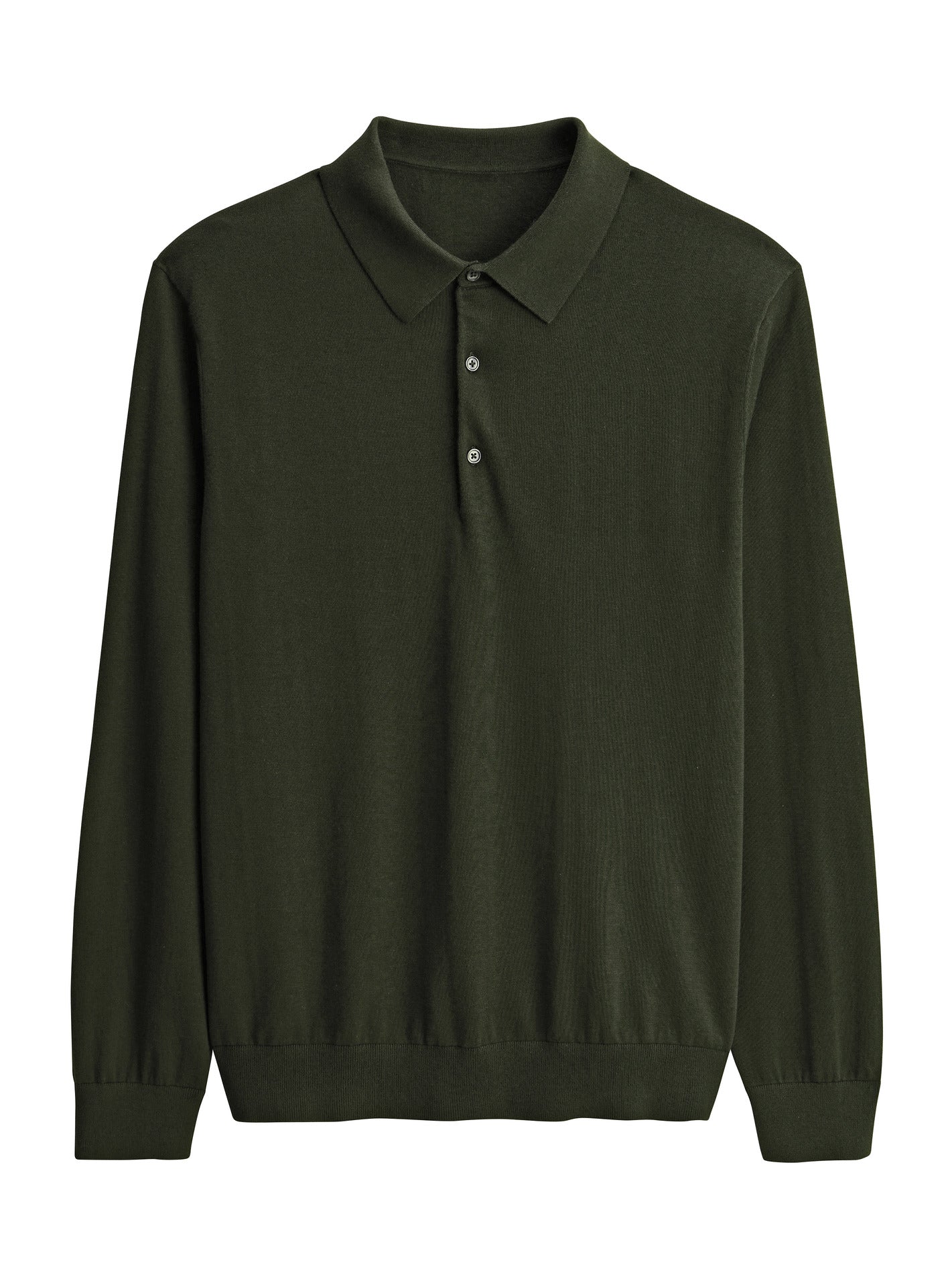 Pull Benjamin Avocat – Pull 100% coton vert avec col polo et maille fine – packshot