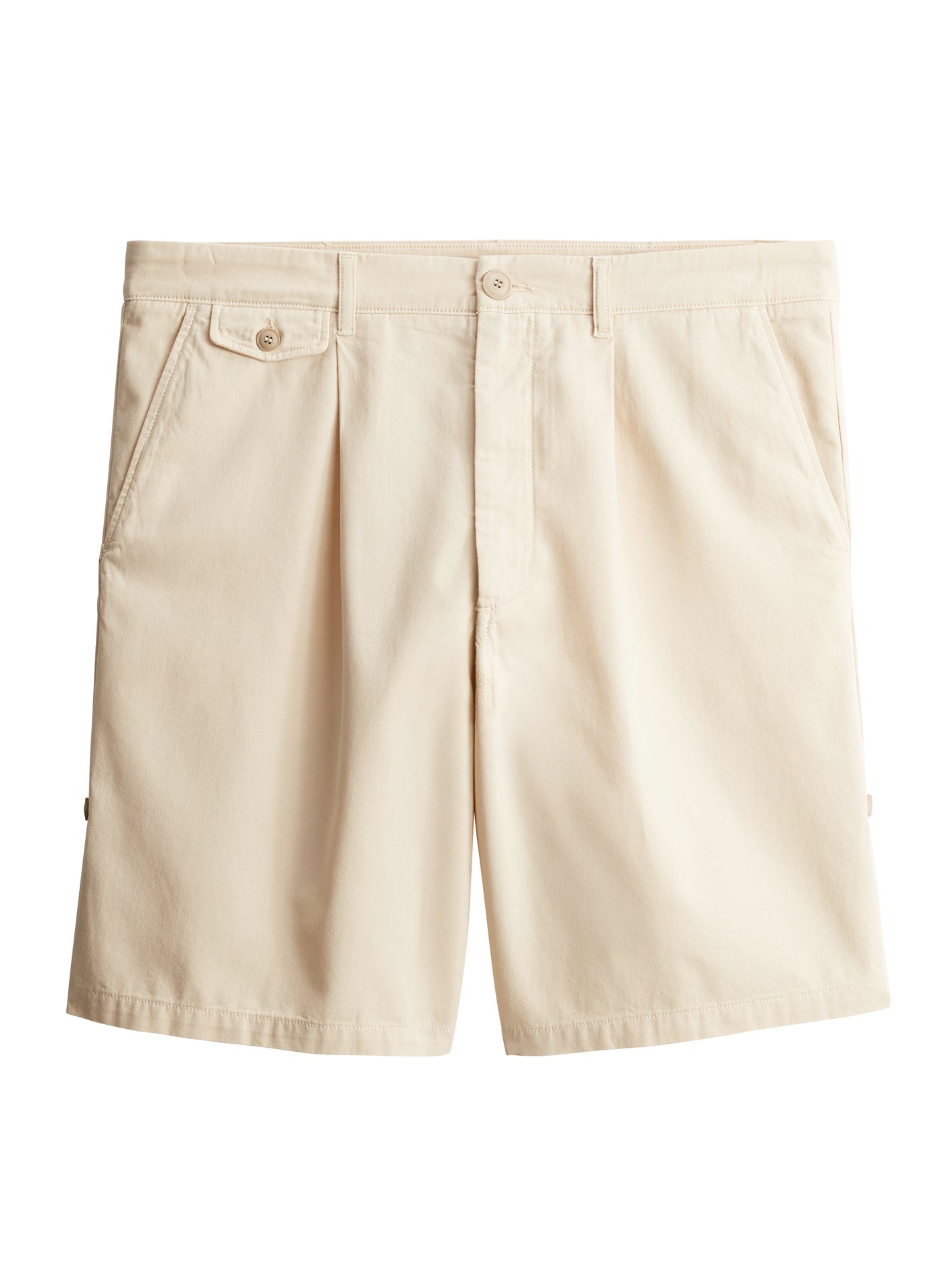 Short Noé Brume – Short 100% coton beige avec poches italiennes et toile souple - packshot