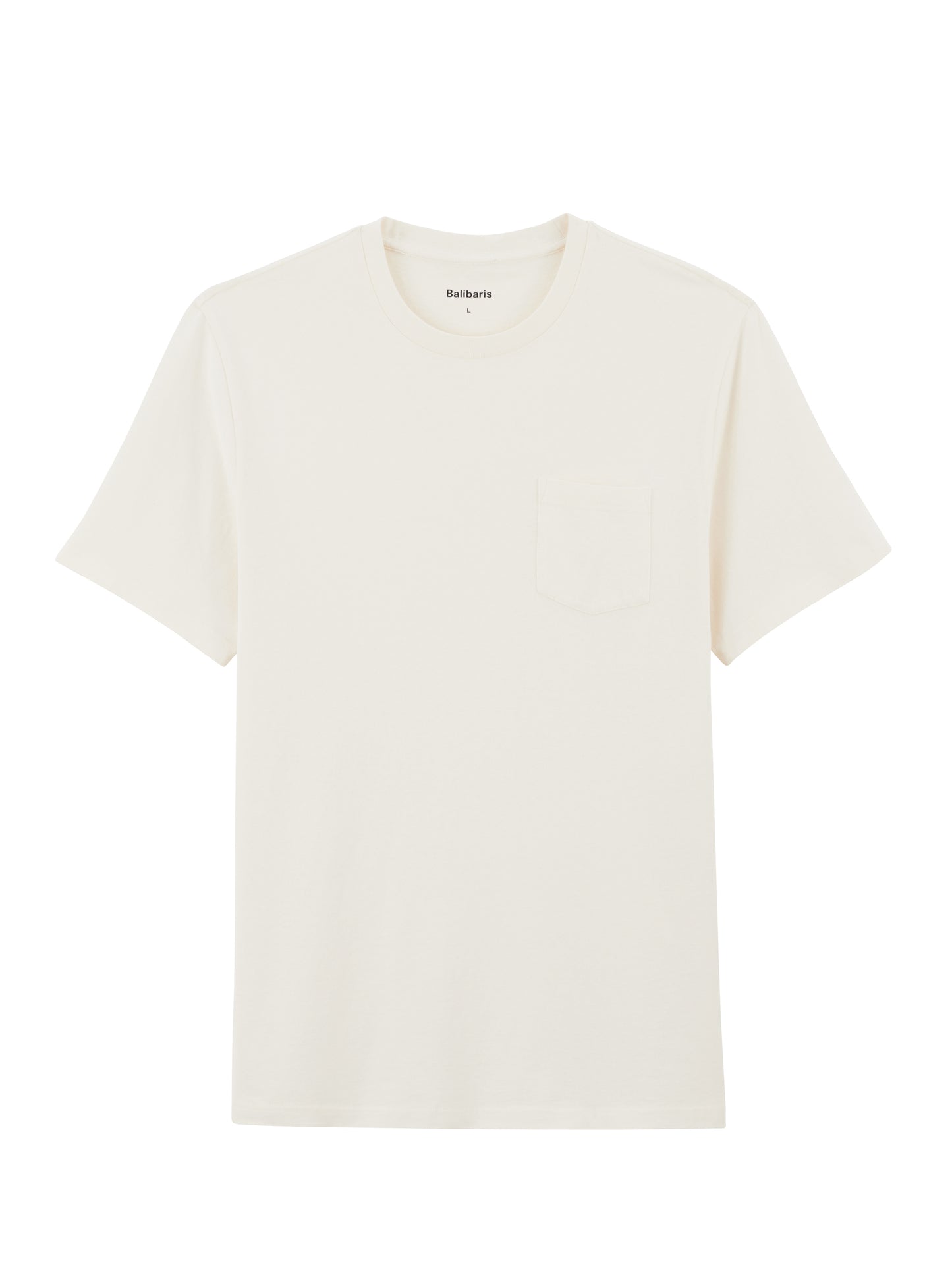 T-shirt Mitch Crème – T-shirt 100% coton beige avec manches courtes et col rond - packshot