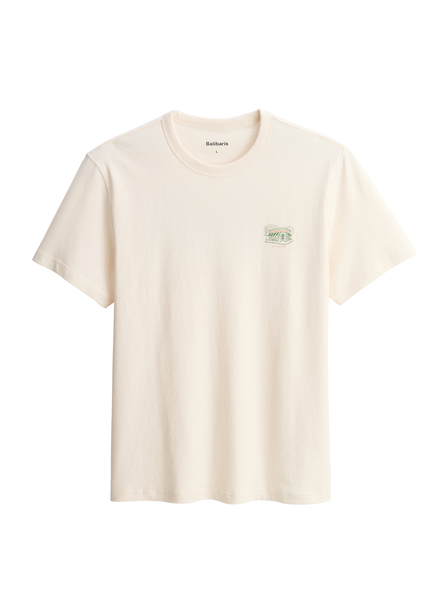 T-shirt Alfredo Ecru – T-shirt 100% coton écru avec col rond et coupe ample – packshot