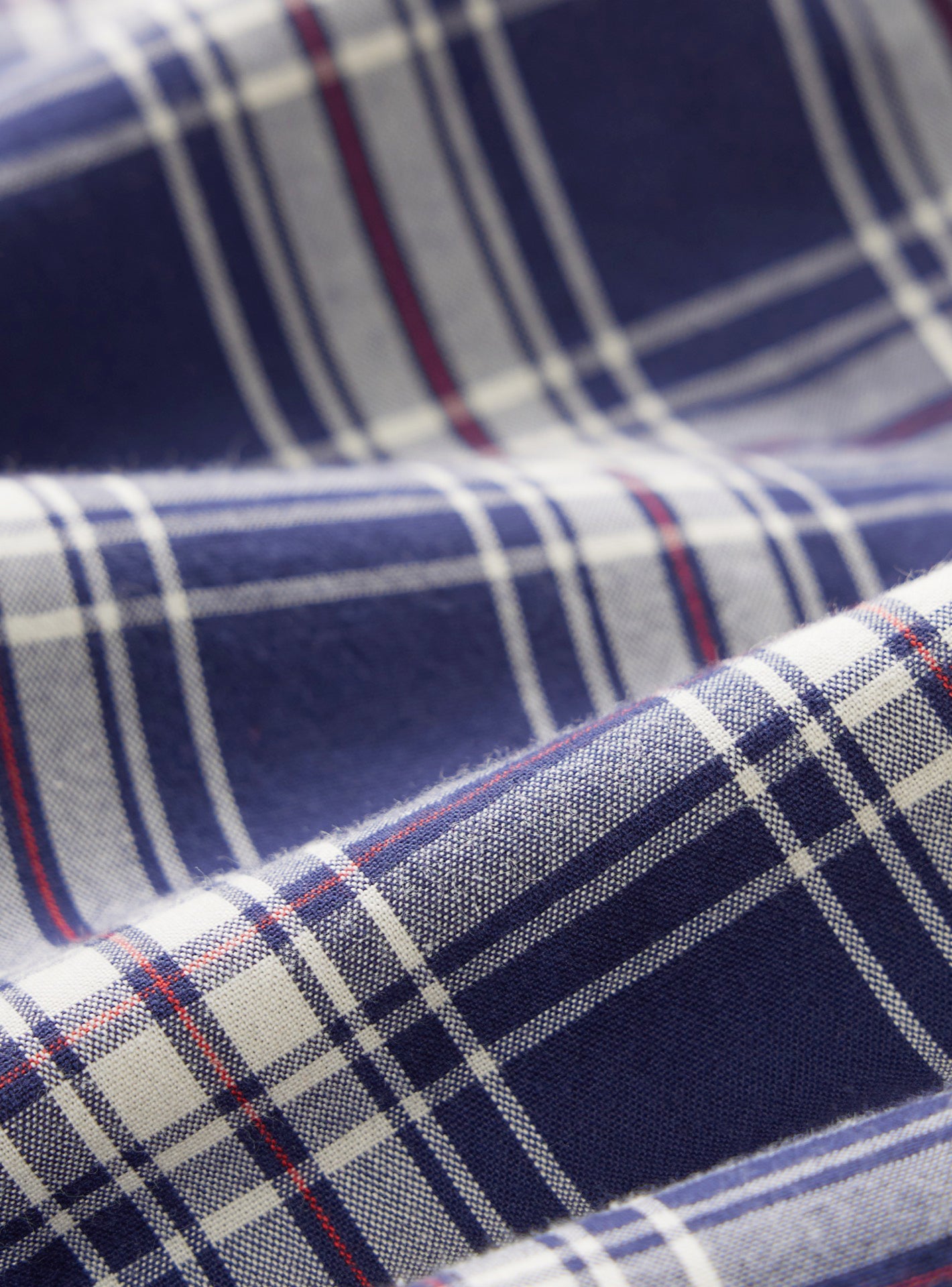 Chemise College à carreaux Navy Ecru