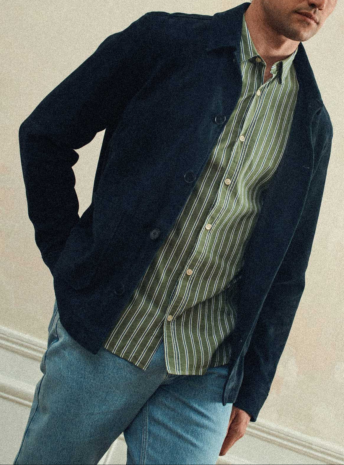 Barret Navy Leather Jacket