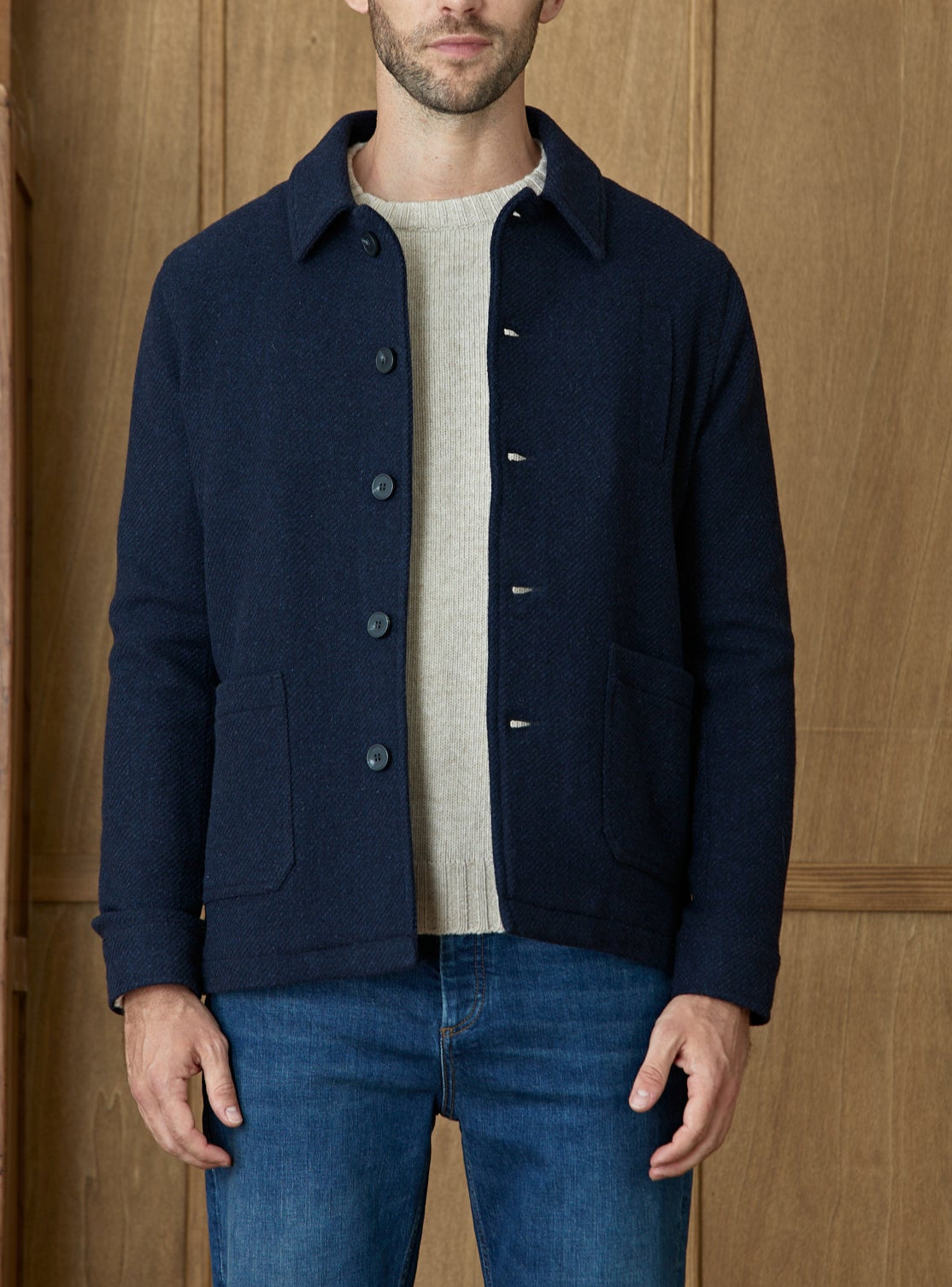 Mathew Mixed Navy Jacket