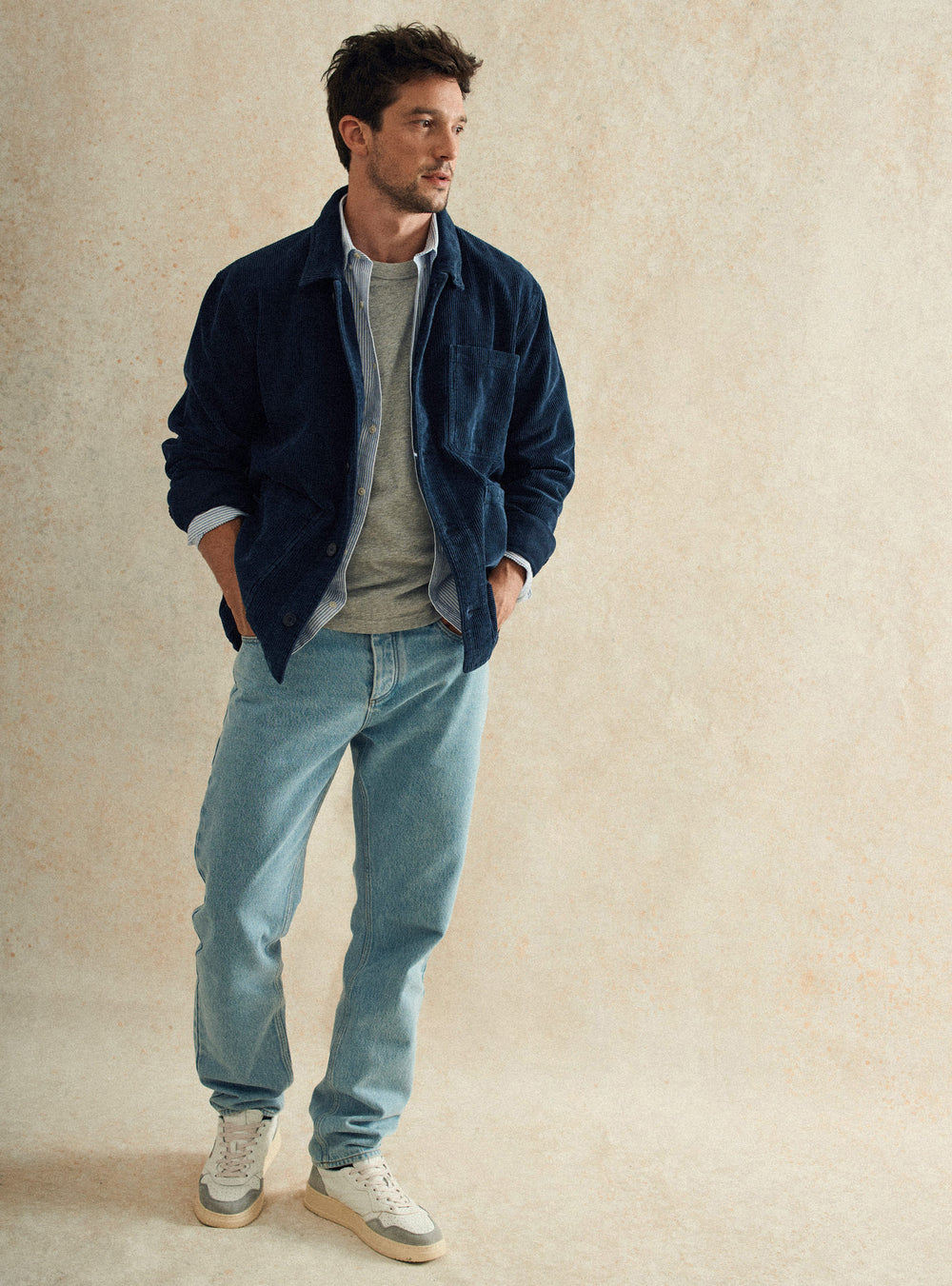 Navy Ethan Herringbone Ebury Jacket main image 1