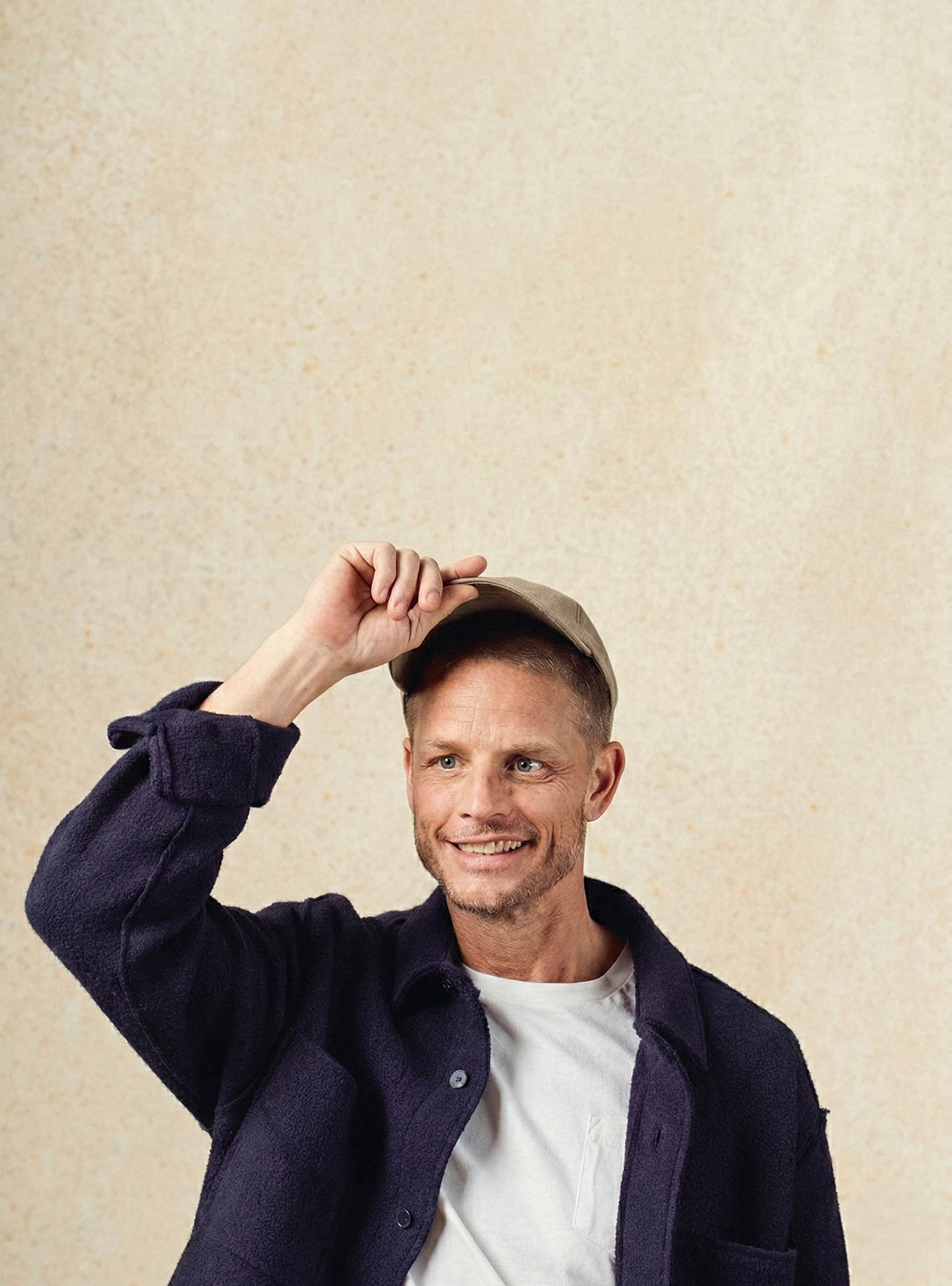 Blouson Iena Navy - blouson pour homme 100% laine bleu marine boutonné - plan taille