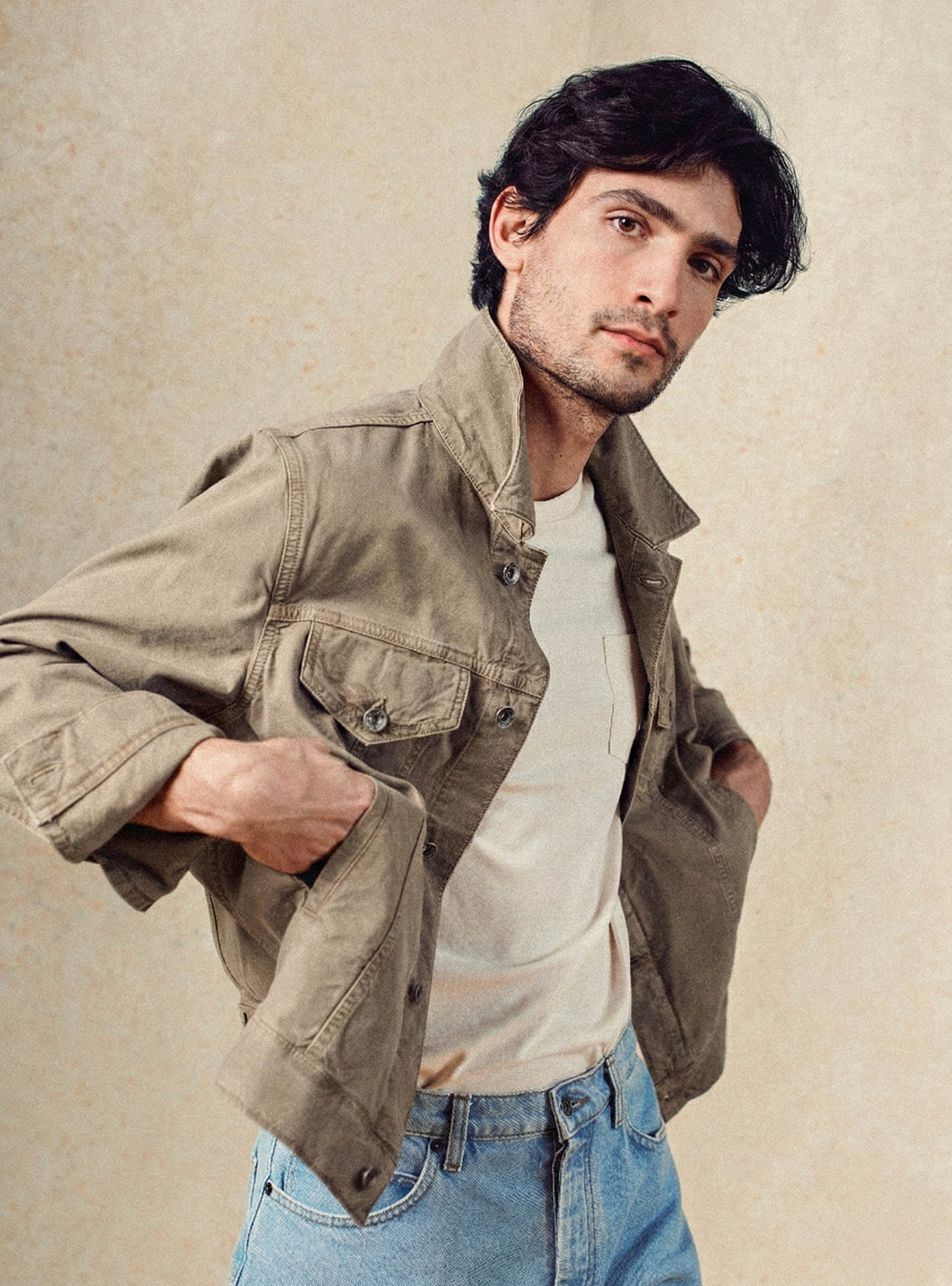 Blouson Tom Stone Beige-1