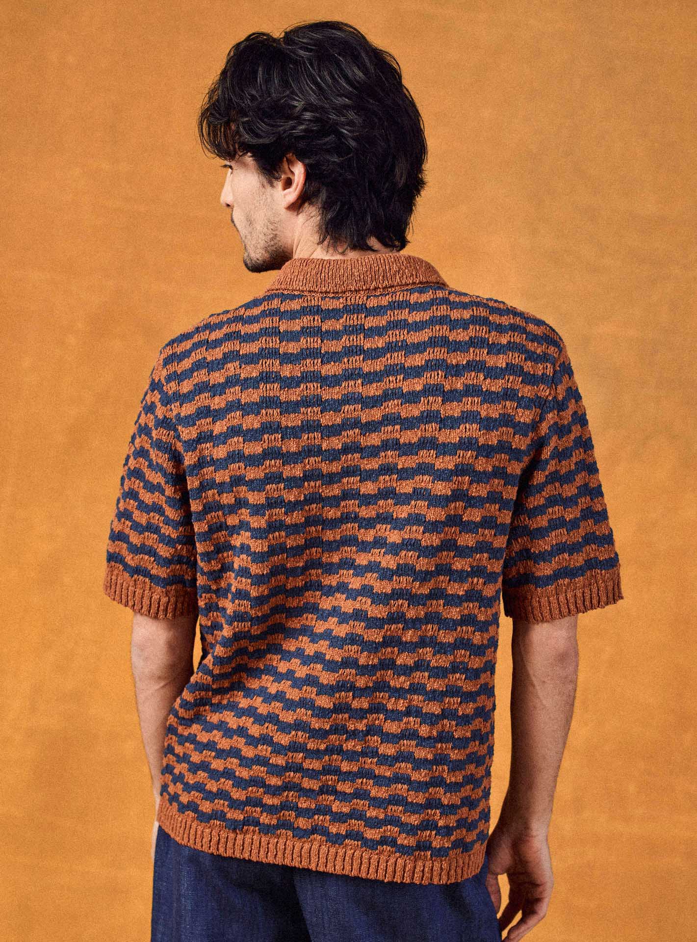 Navy/Pumpkin Howard Cardigan-4