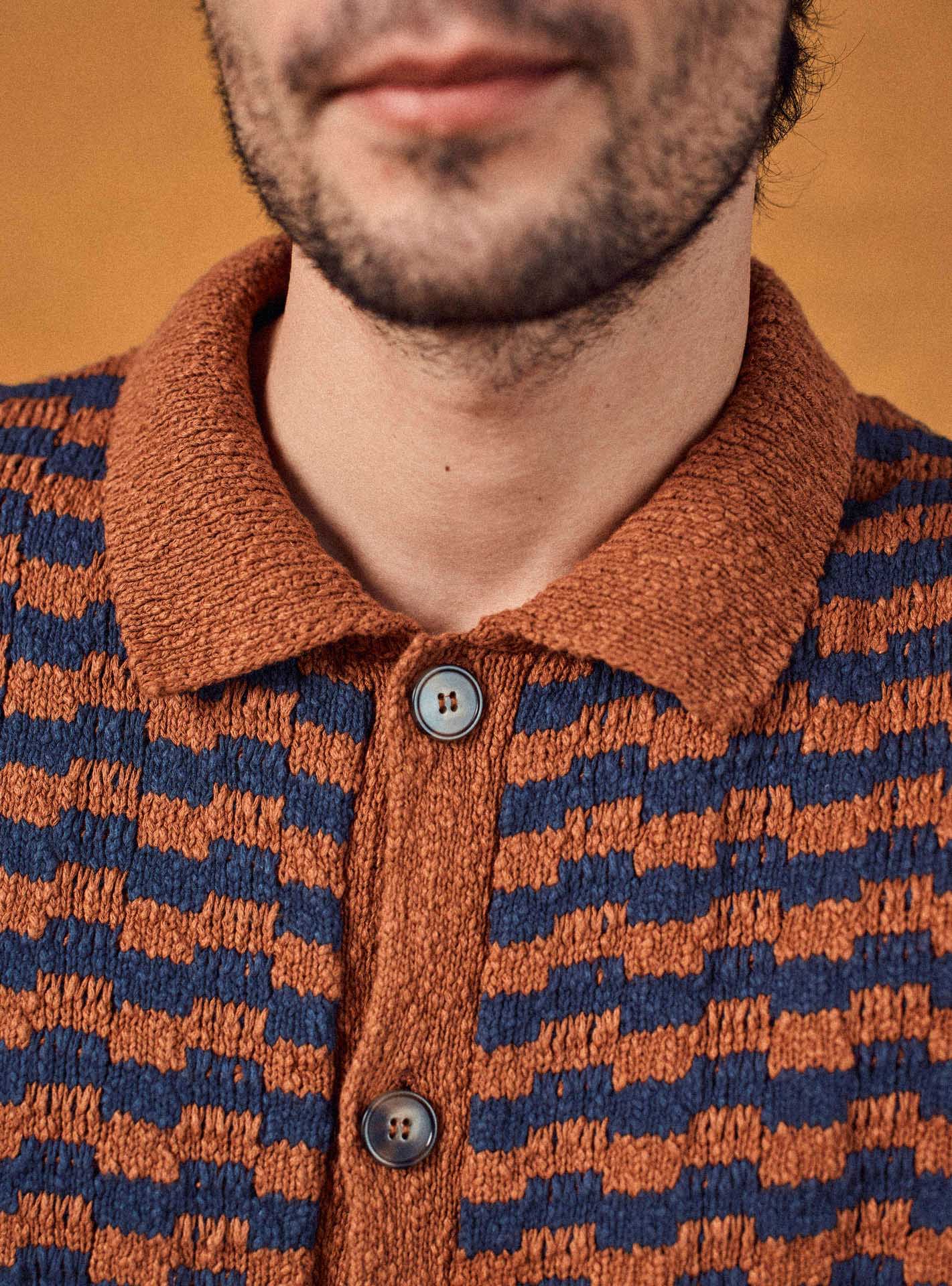 Navy/Pumpkin Howard Cardigan-2