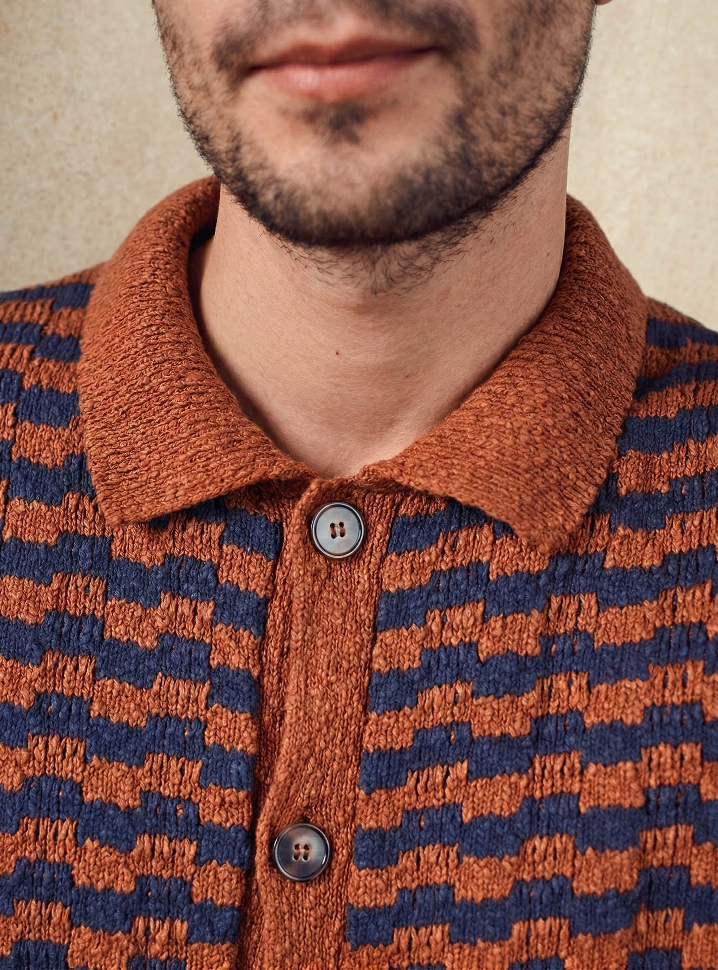 Cardigan Howard Navy/Pumpkin-2
