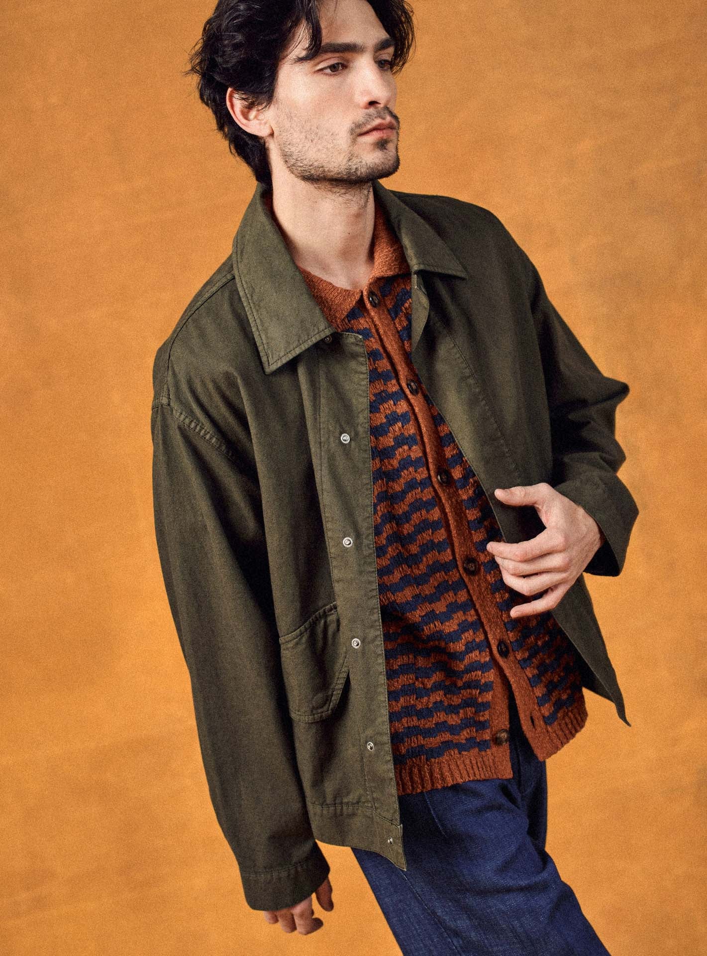 Navy/Pumpkin Howard Cardigan