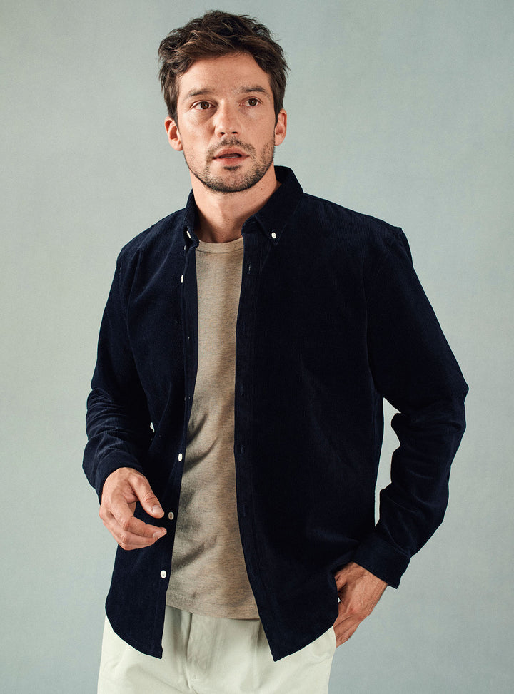 Chemise en velours College Navy