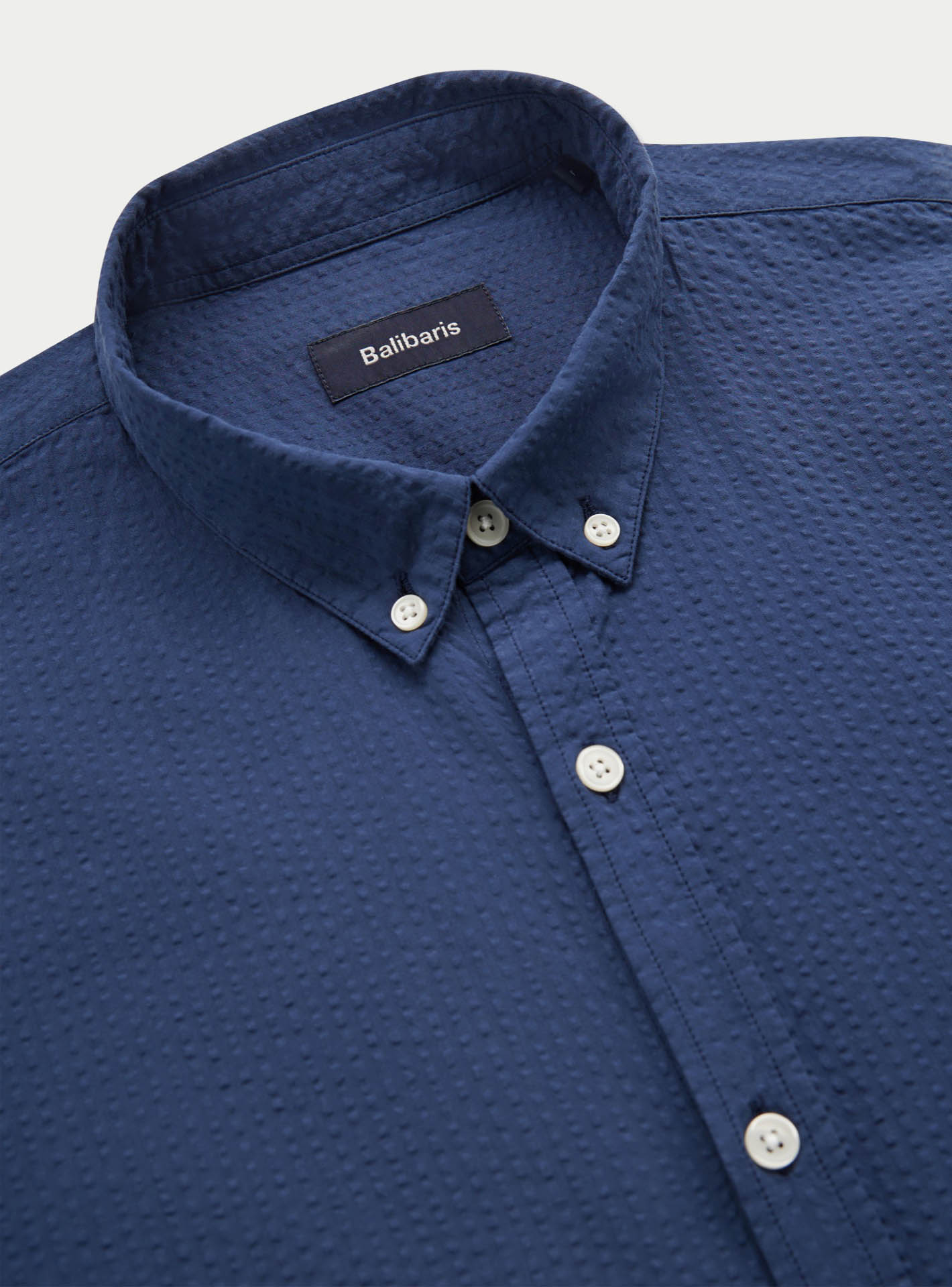 Chemise College Seersucker Embruns-2