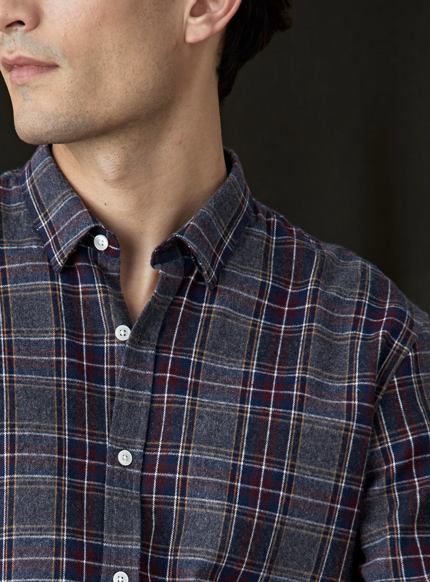 Chemise Mercer en flanelle à carreaux Grey Red-5