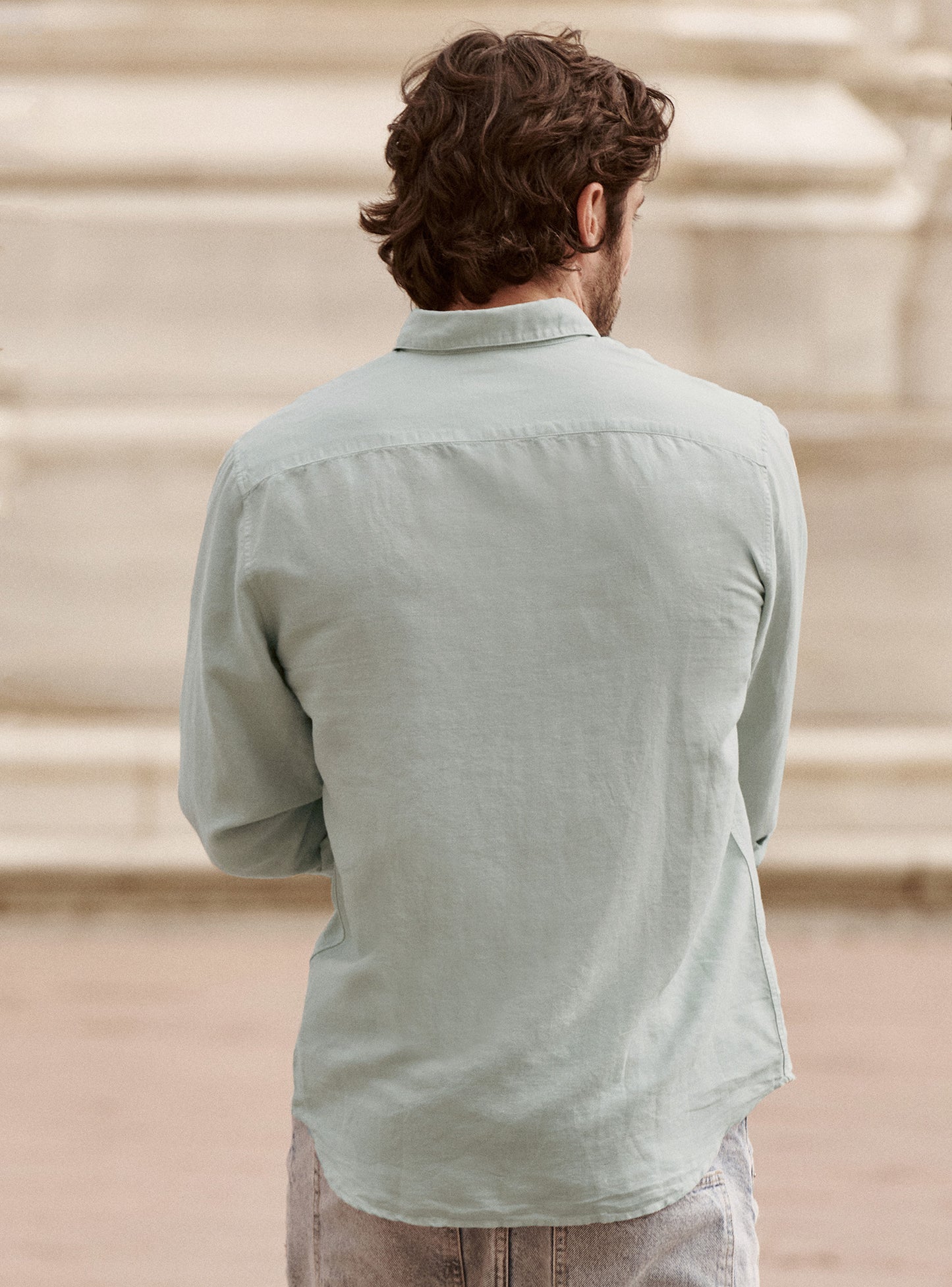Chemise Mercer Coton Lin Givre