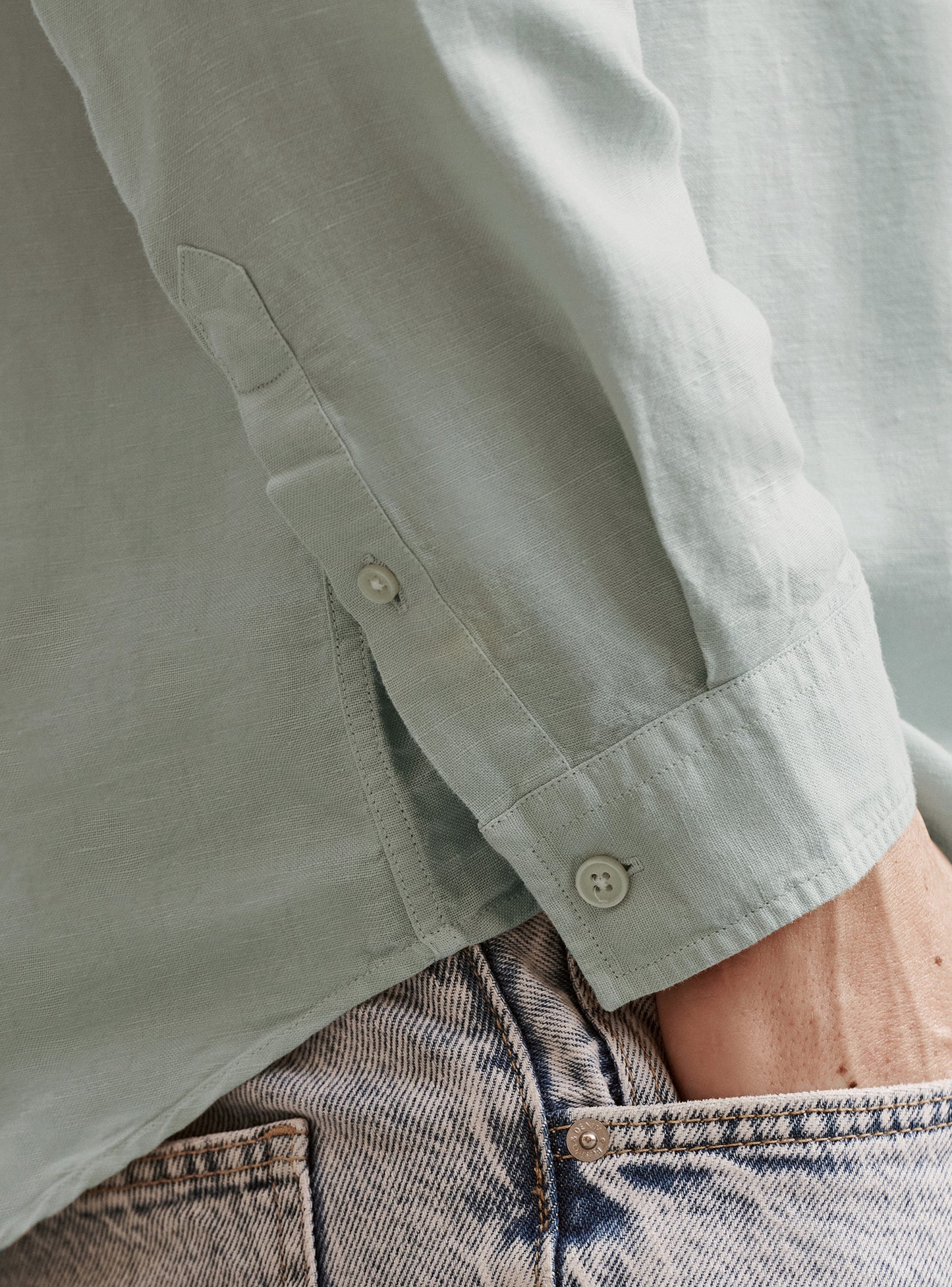 Chemise Mercer Coton Lin Givre