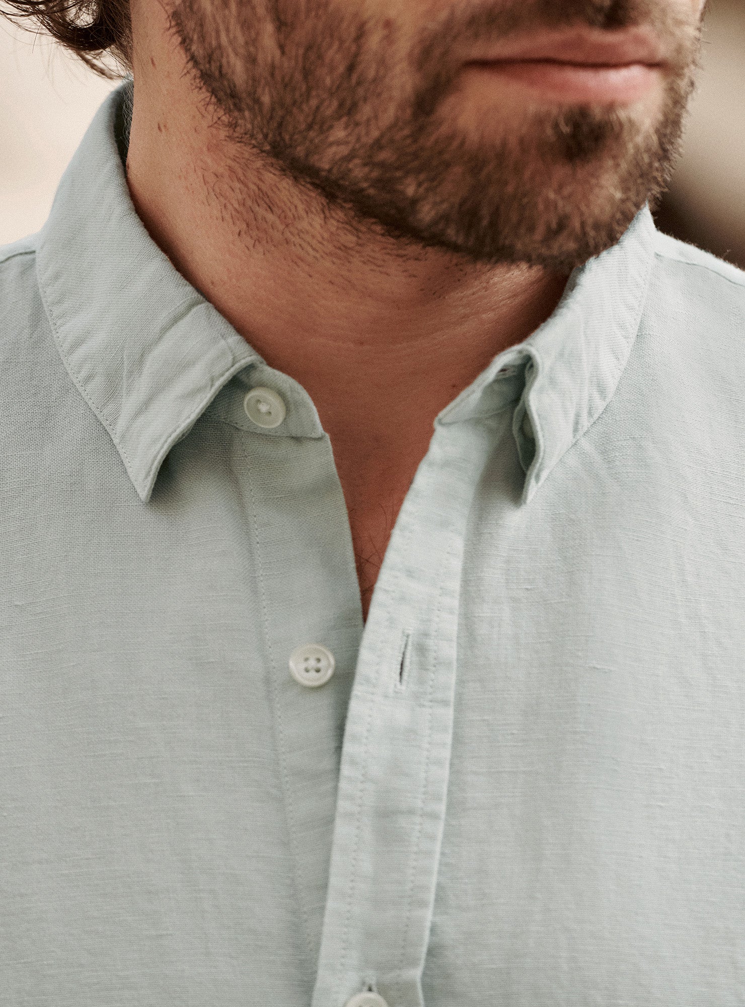 Chemise Mercer Coton Lin Givre-3
