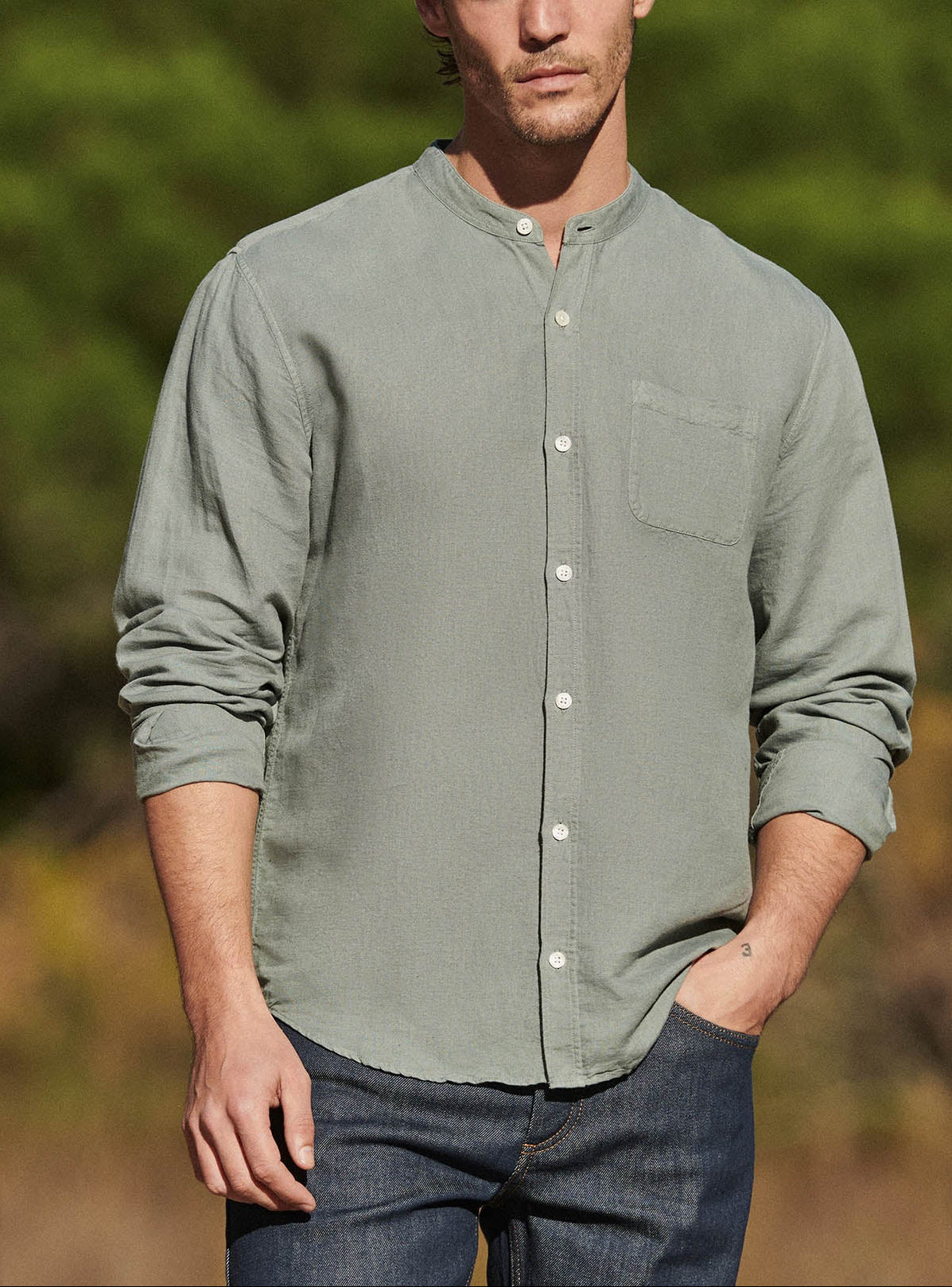 Chemise en lin Willis Menthe