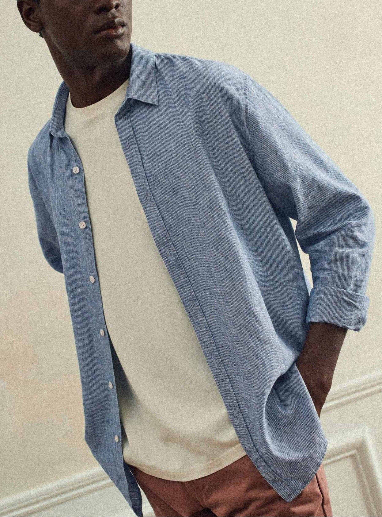 Chemise Brett Abysse/White-1