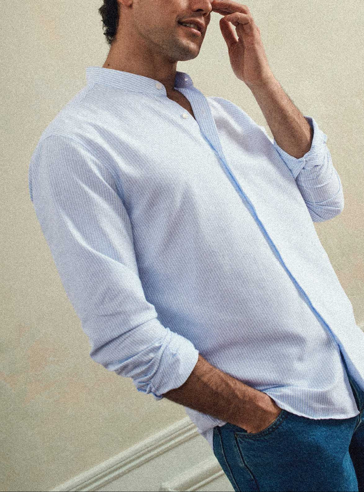 Chemise Gareth White/Cloud-3