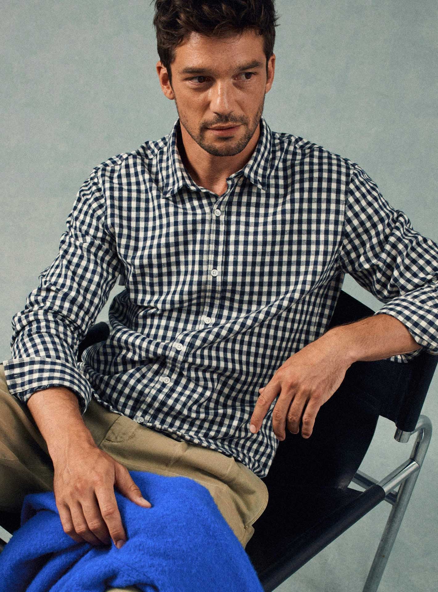 Chemise College Navy/White-1