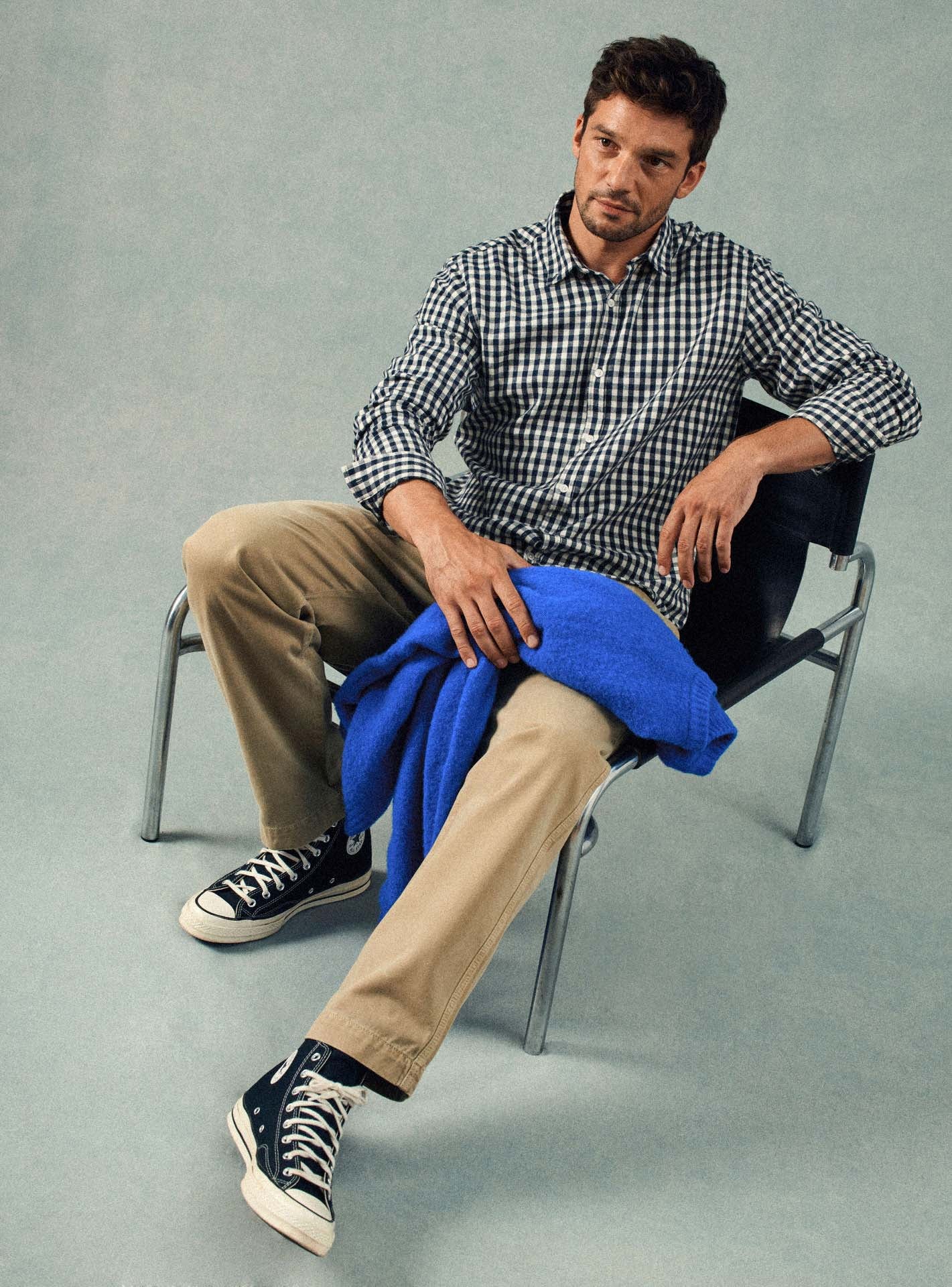 Chemise College Navy/White