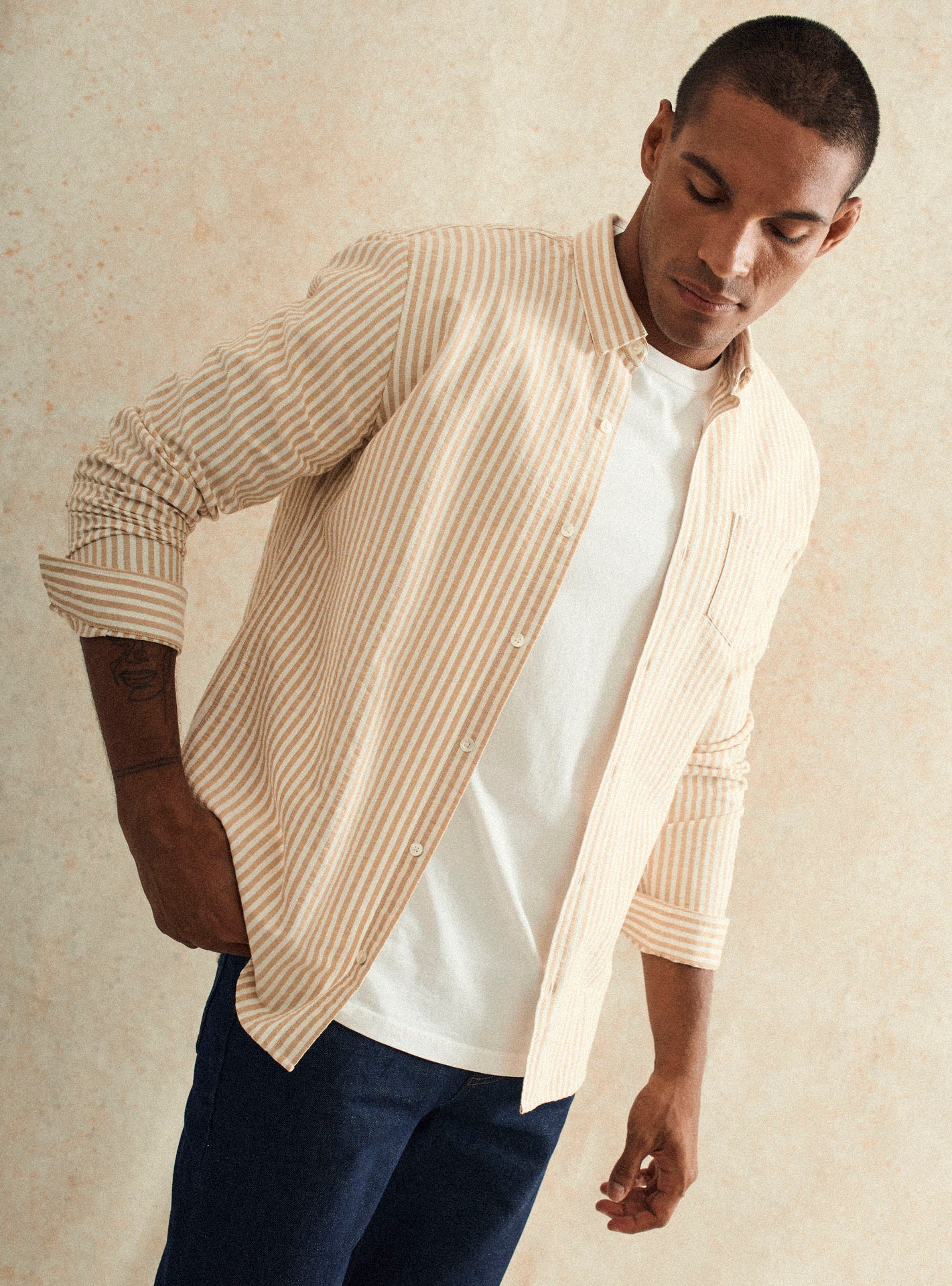 Chemise Soho Ecru/Moutarde