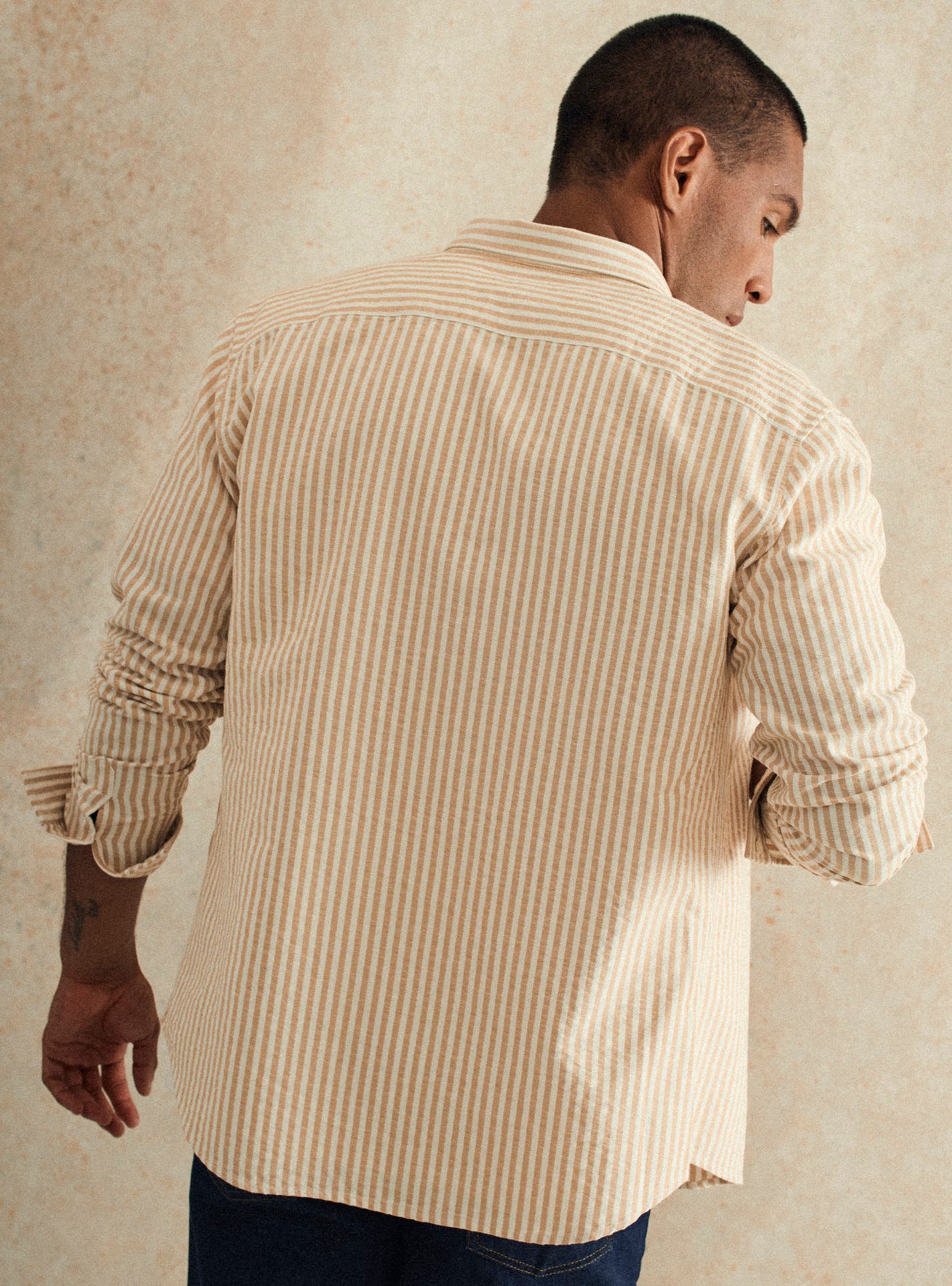 Chemise Soho Ecru/Moutarde-5