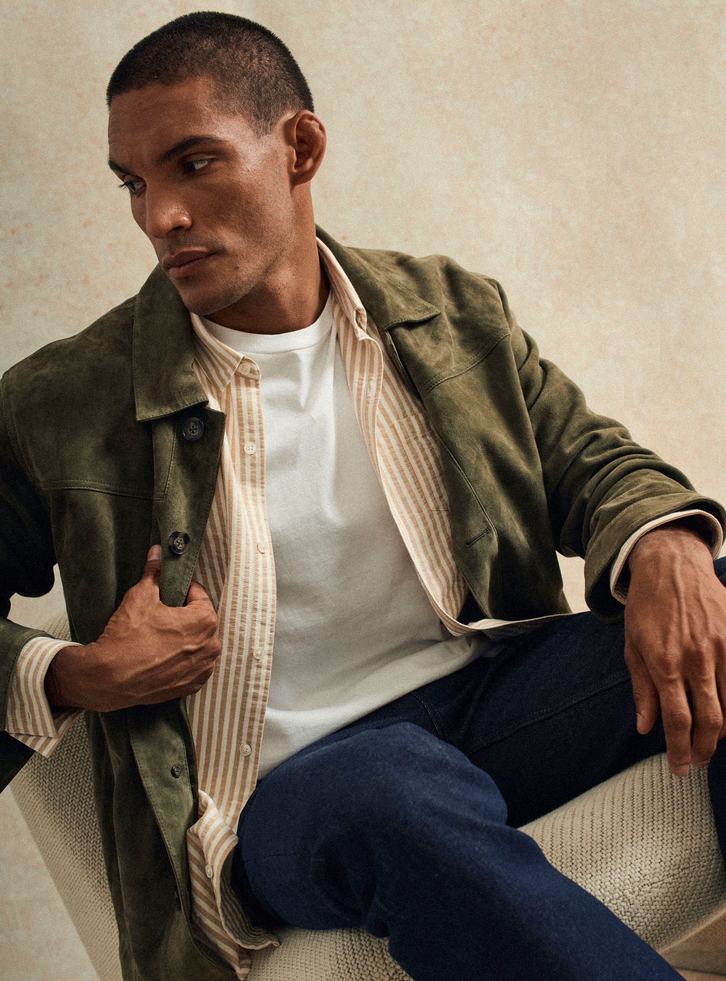 Chemise Soho Ecru/Moutarde-3