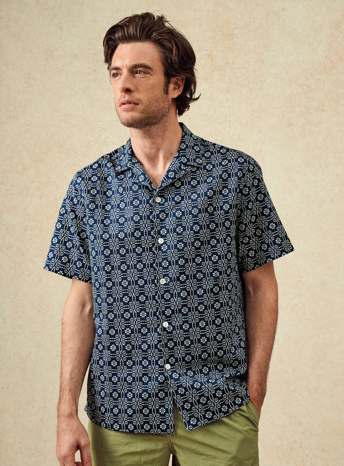 Chemise Harry Océan/Ecru-1