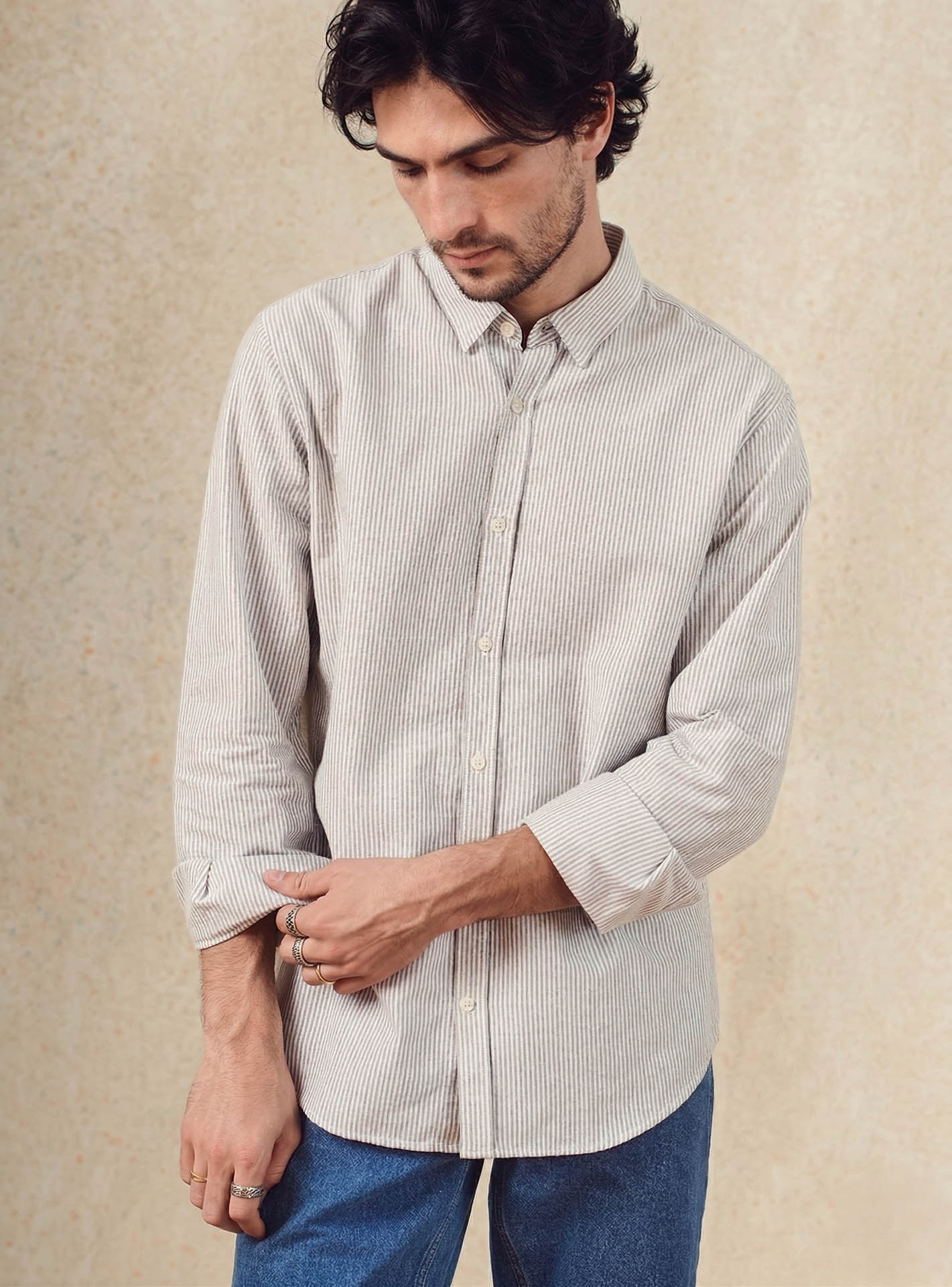 Chemise Mercer Lichen/Ecru-1