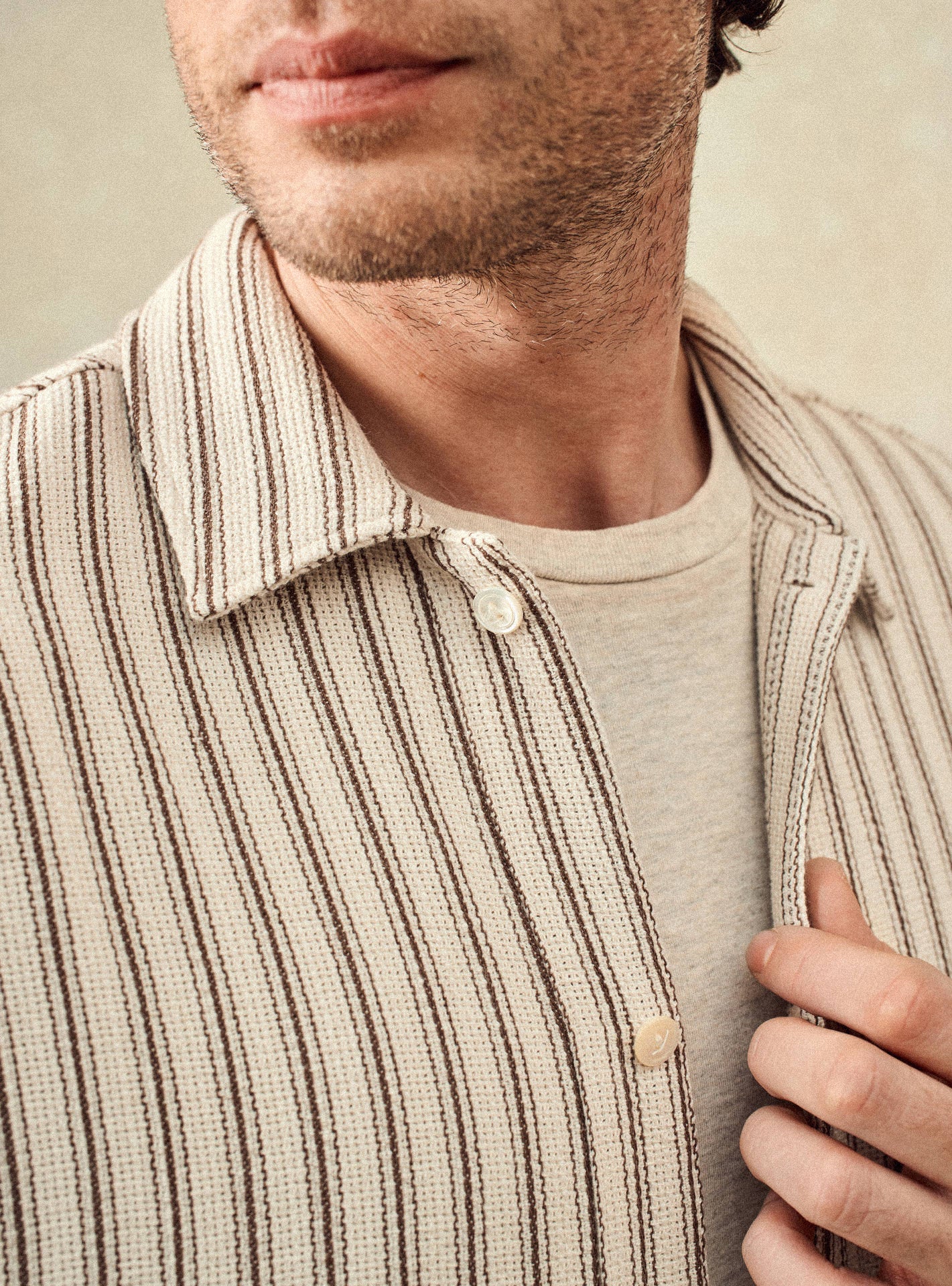 Chemise Henri Ecru/Brun