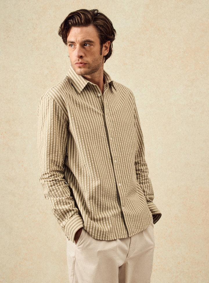 Chemise Robin Sauge/Ecru
