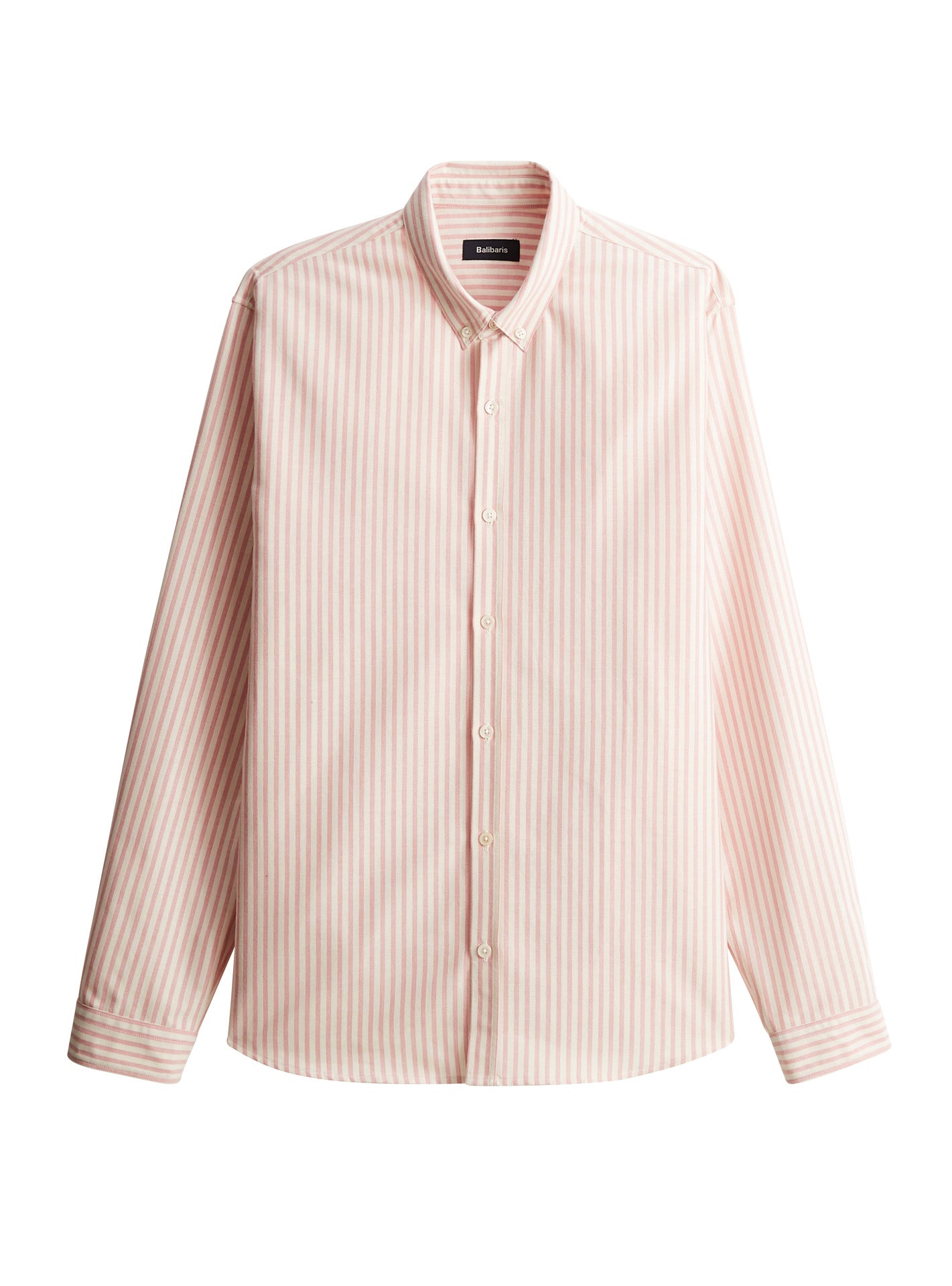Chemise College Ecru/Rosette - chemise pour homme 100% coton Oxford à rayures roses et blanches - packshot