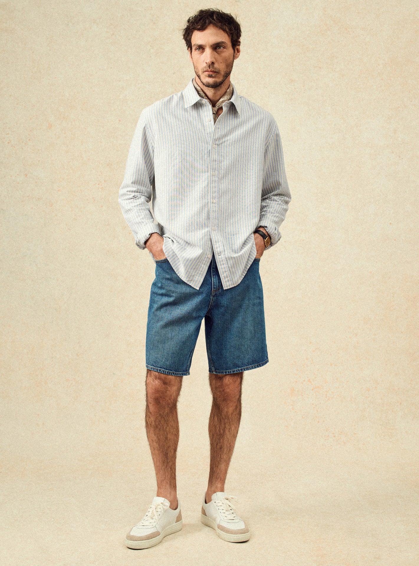 Chemise Robin Ecru/Océan
