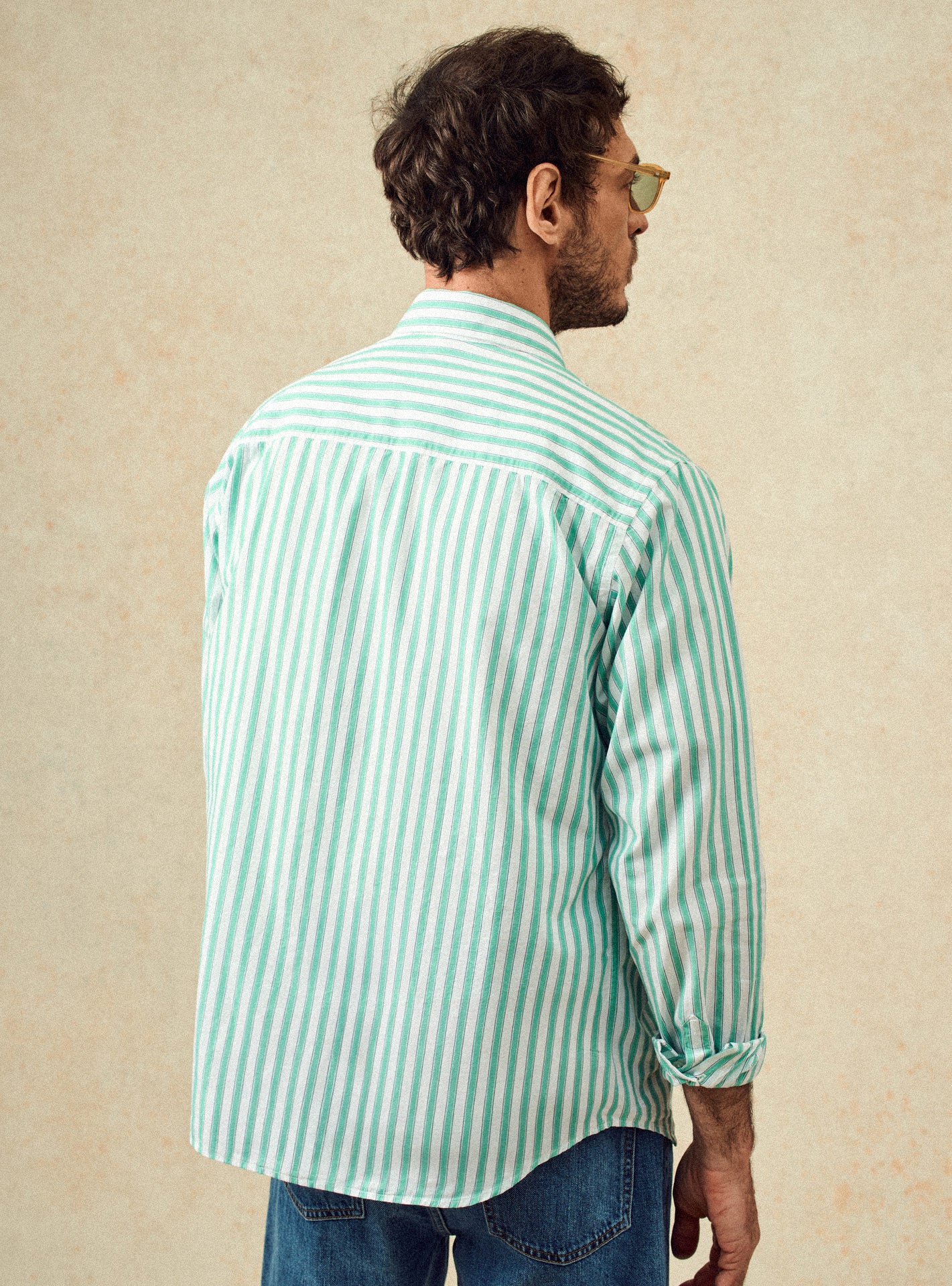 Chemise Robin Ecru/Emeraude