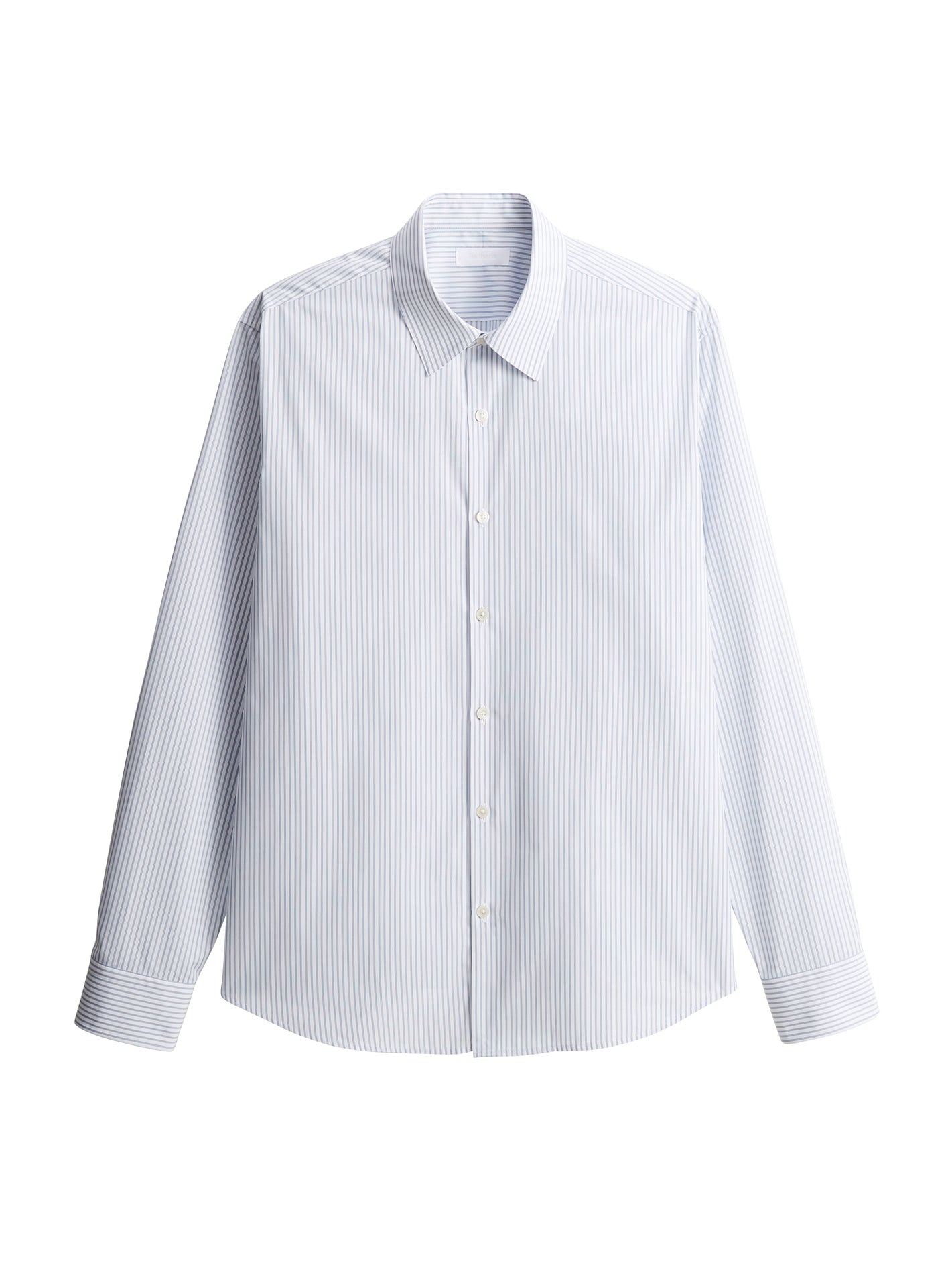 Chemise Jake Ciel/White –  Chemise rayé 100% coton bleues et blanches avec coupe semi-ajustée et col français – packshot
