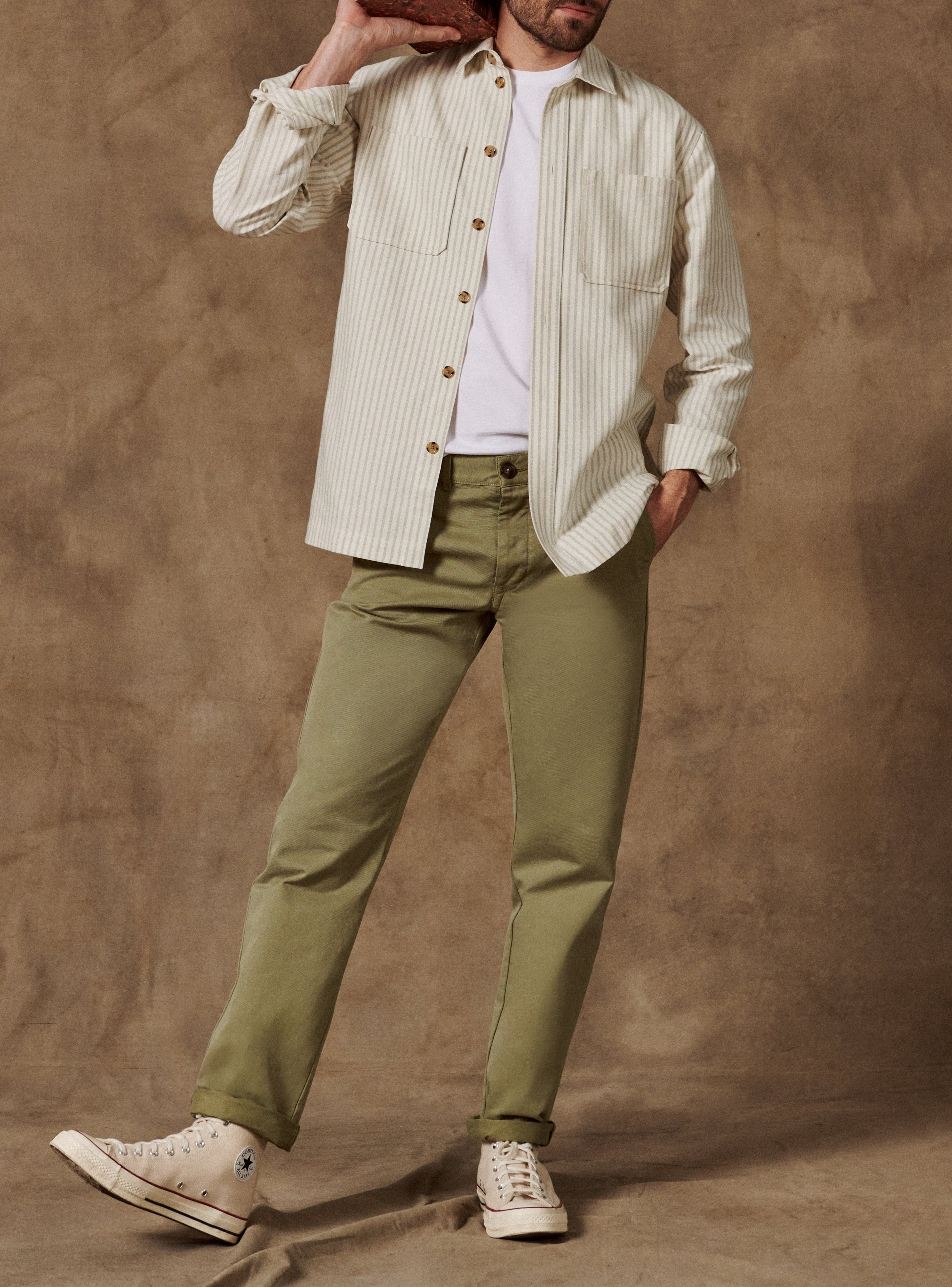 John Striped Almond Overshirt-3
