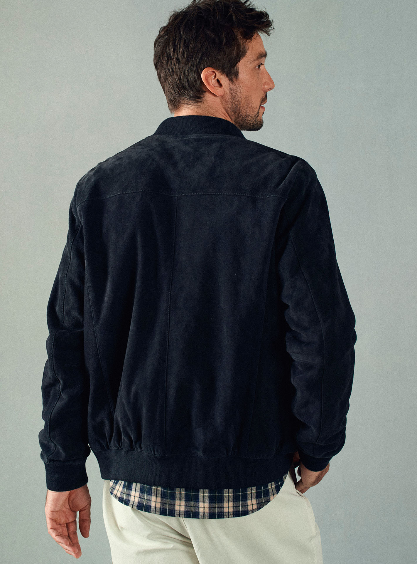 Paolo Navy Leather Jacket