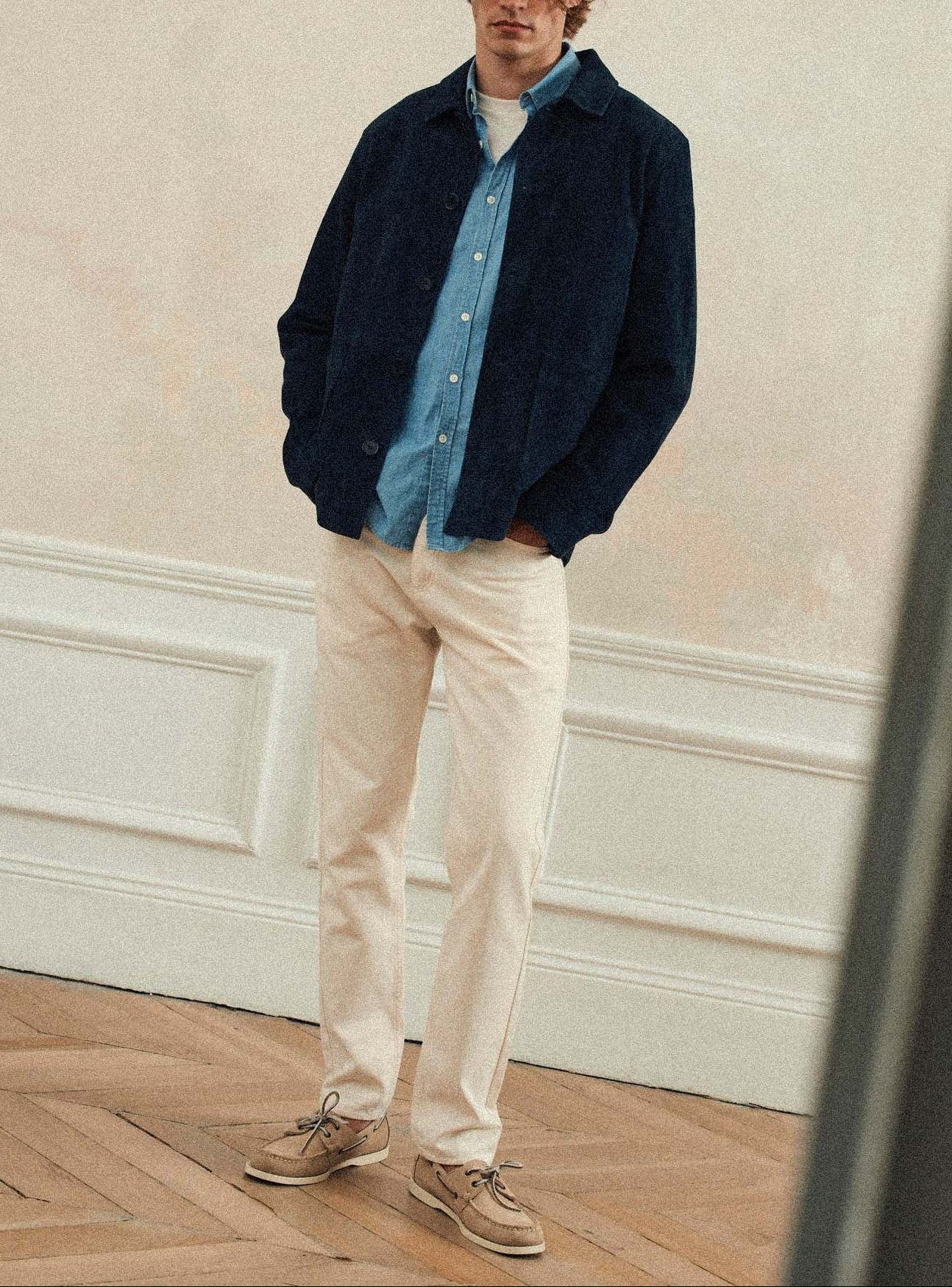 Barret Navy Leather Jacket