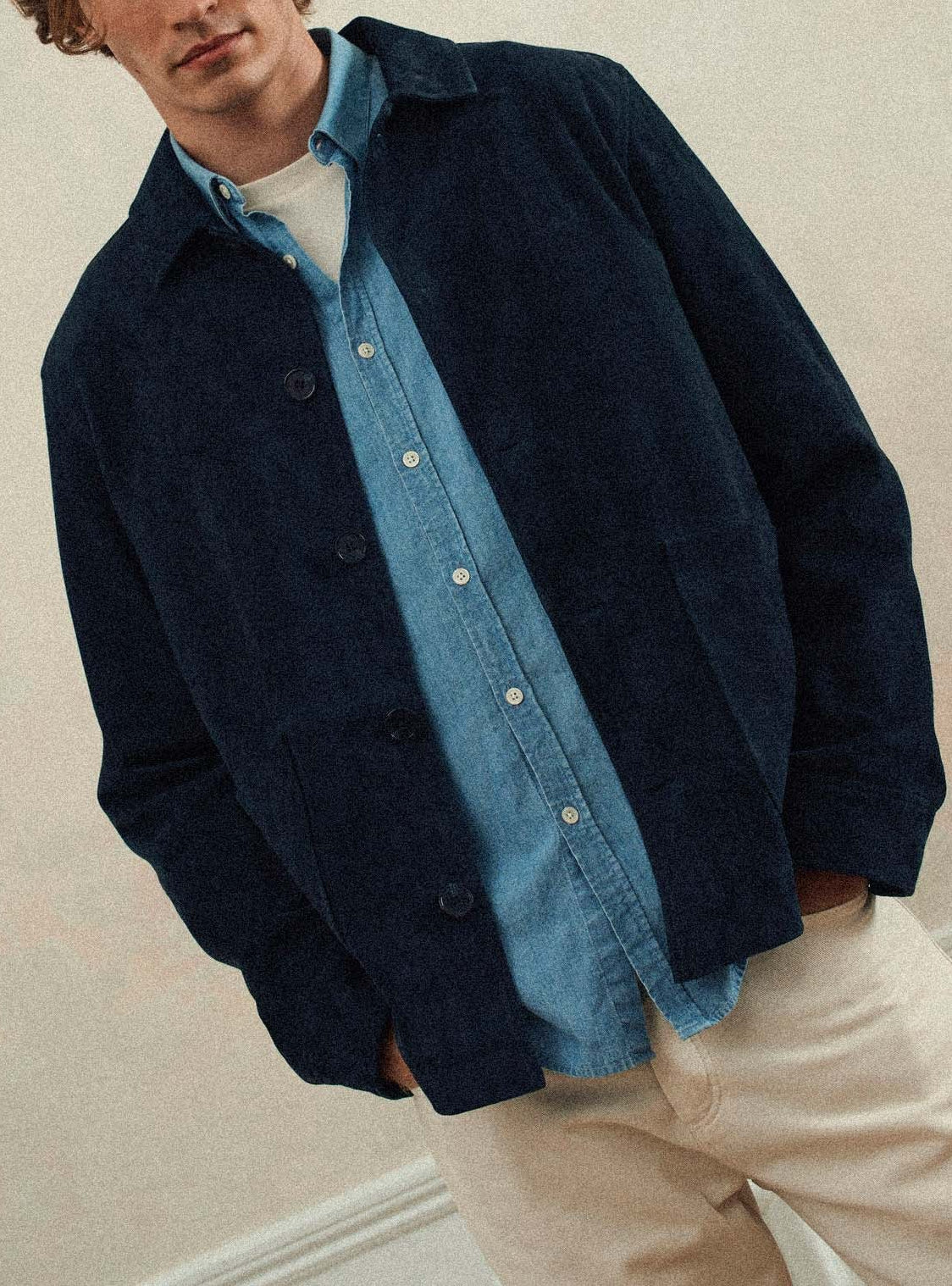 Barret Navy Leather Jacket