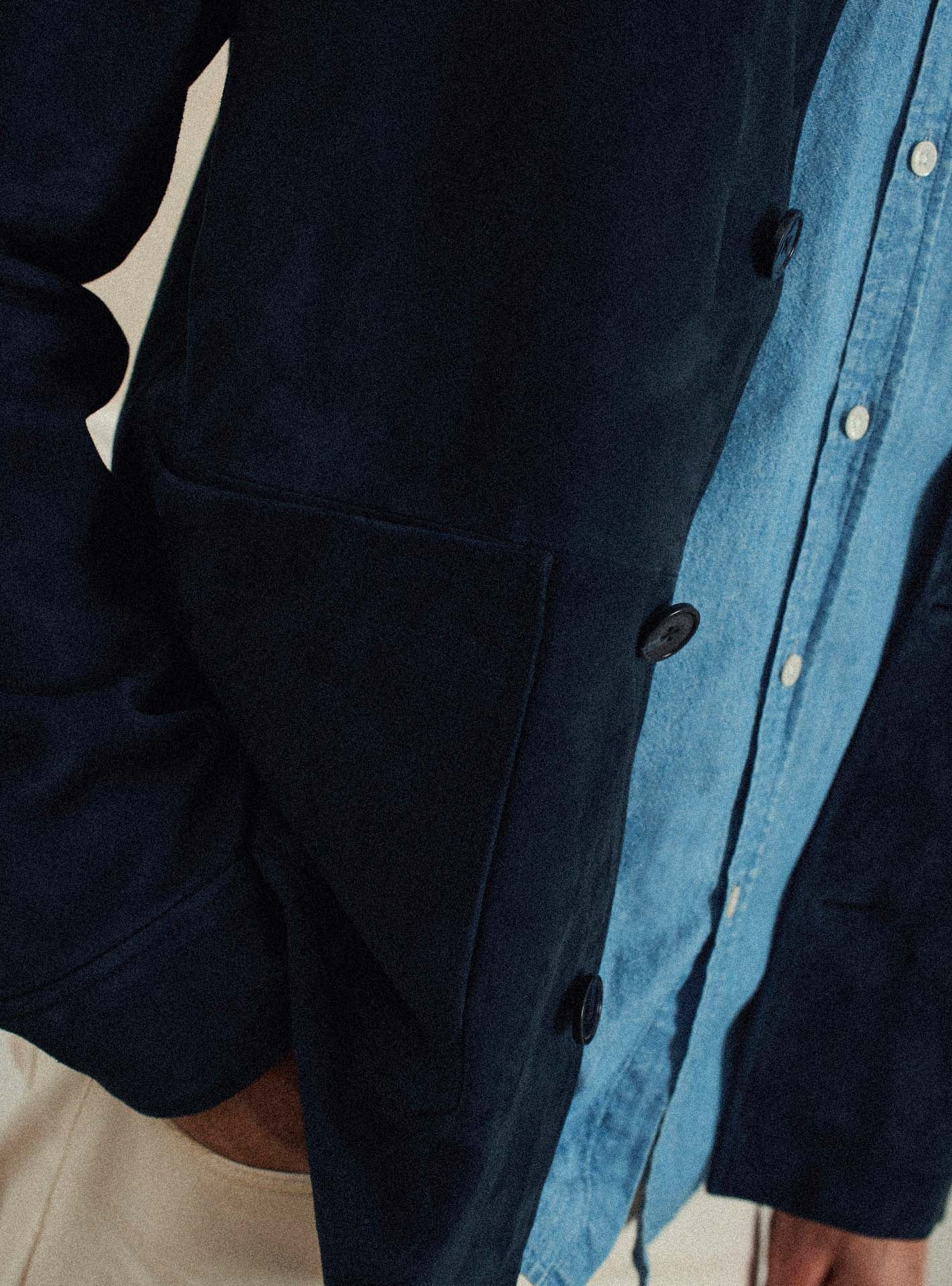 Barret Navy Leather Jacket