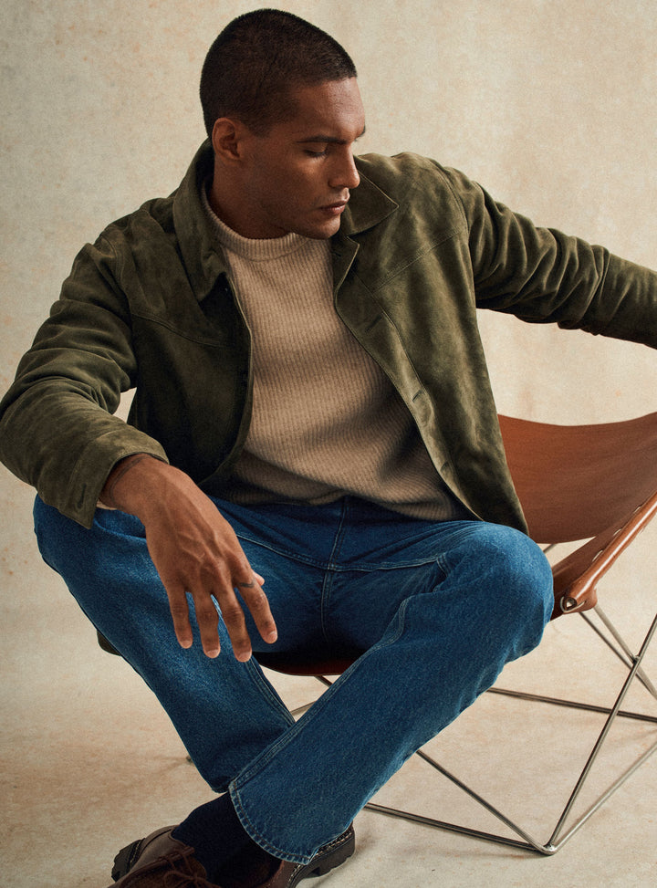 Simon Khaki Leather Jacket