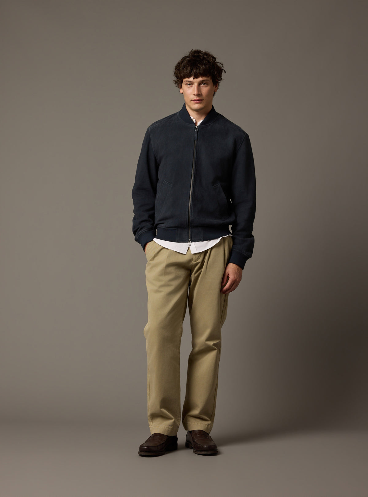 Nestor Navy Leather Jacket